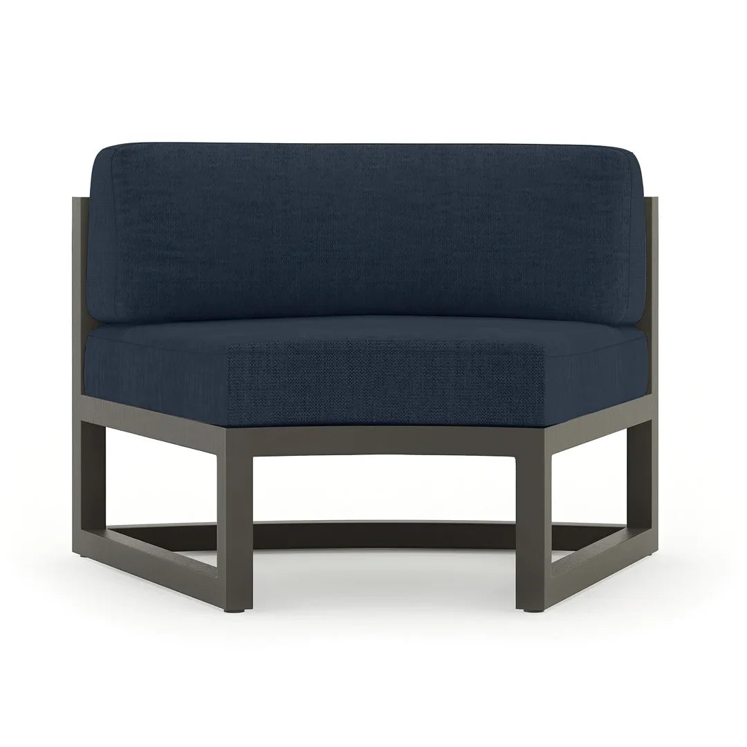 Avion 7 Piece Aluminum Curve Sectional Set - Slate - Spectrum Indigo