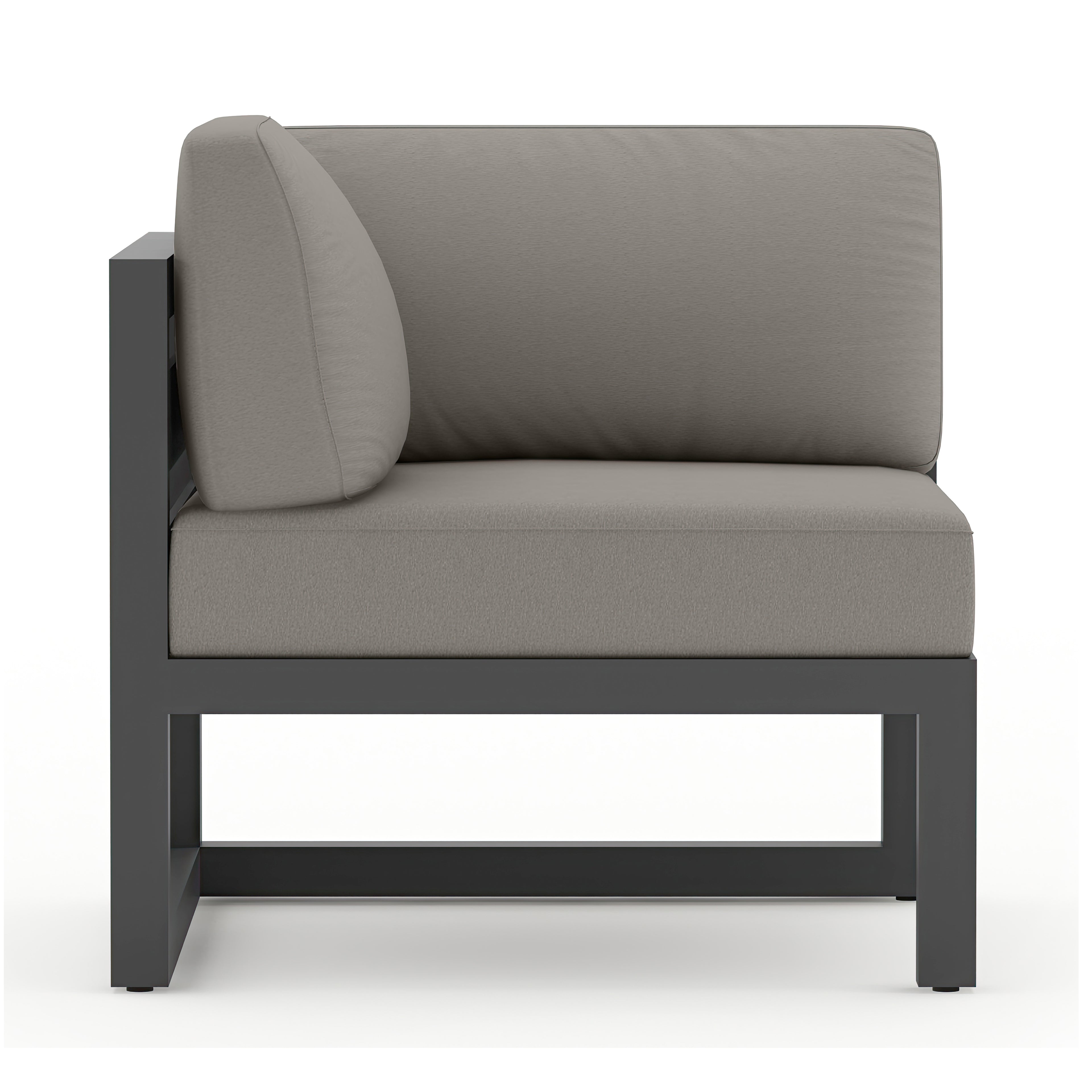 Avion 7 Piece Aluminum Sectional Set#Finish_Slate#Fabric_Canvas Charcoal