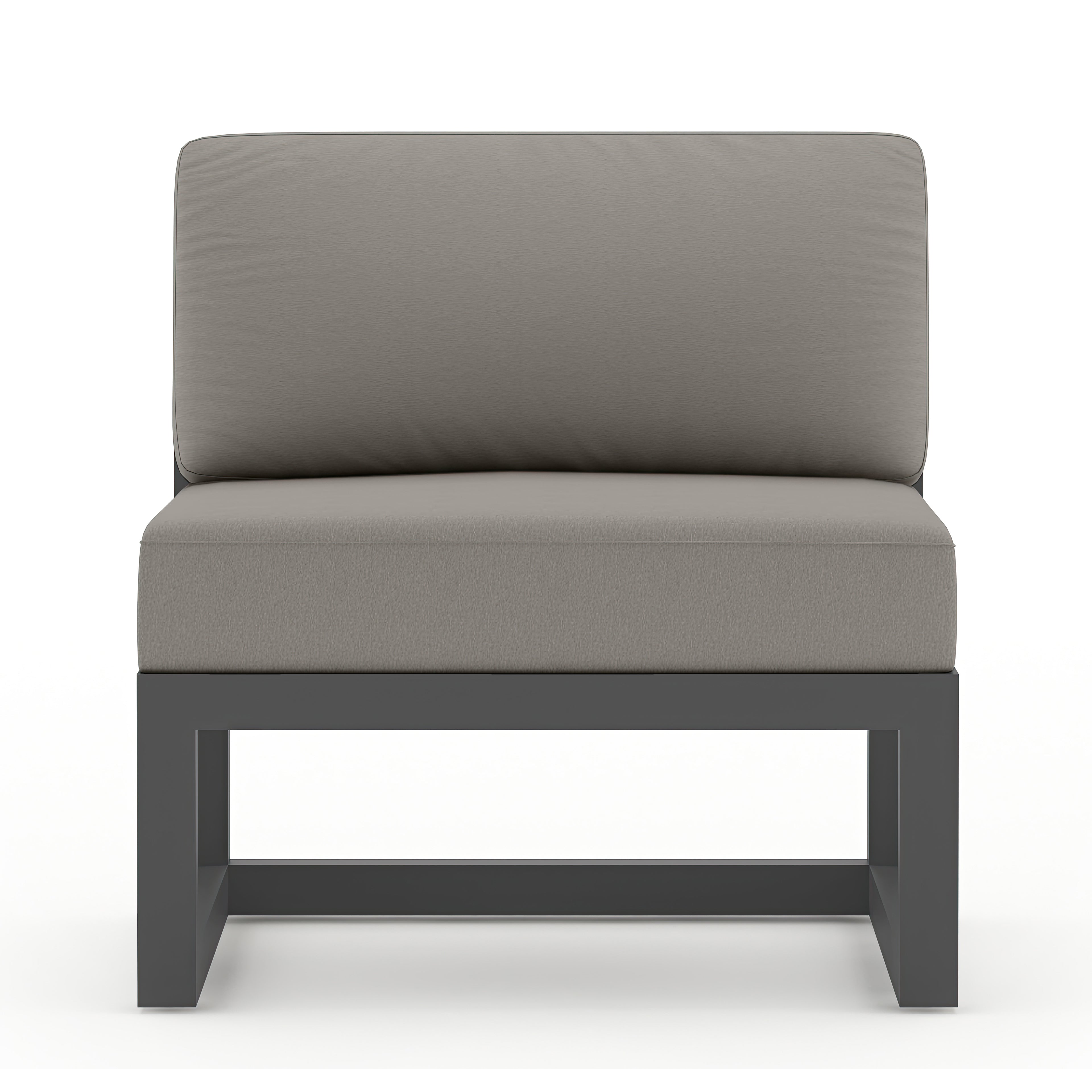 Avion 7 Piece Aluminum Sectional Set#Finish_Slate#Fabric_Canvas Charcoal