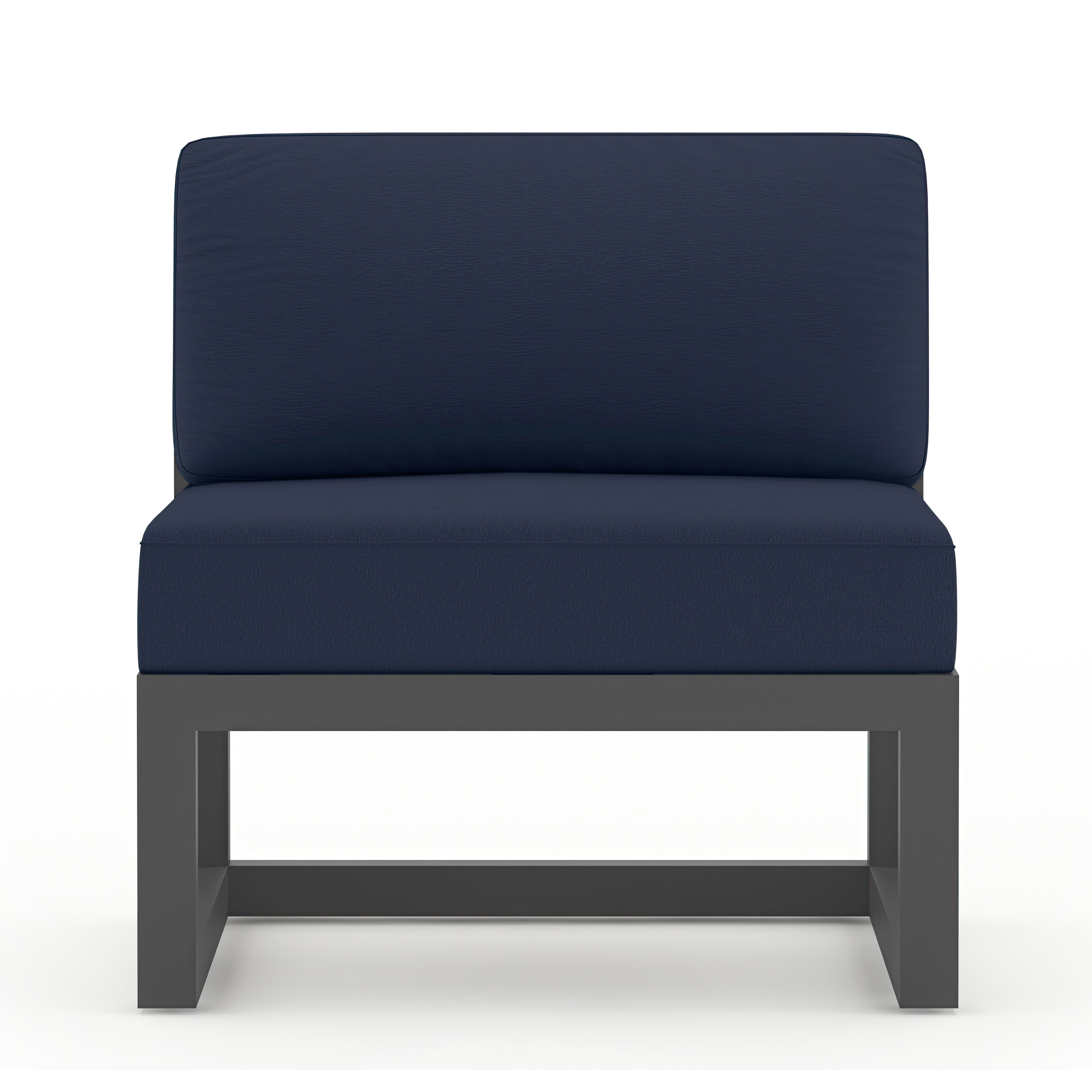 Avion 7 Piece Aluminum Sectional Set#Finish_Slate#Fabric_Spectrum Indigo