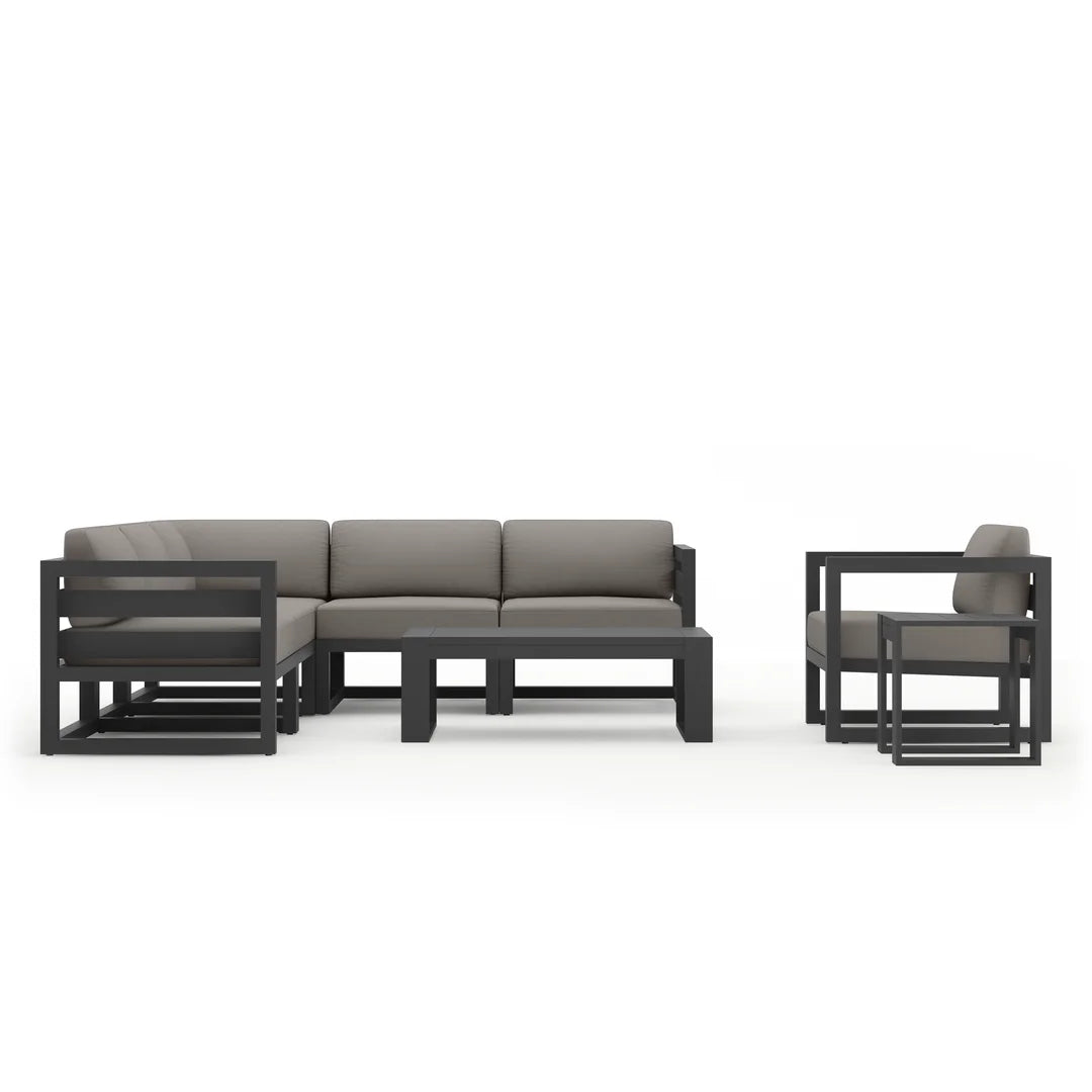 Avion 8 Piece Aluminum Sectional Set - Slate - Canvas Charcoal