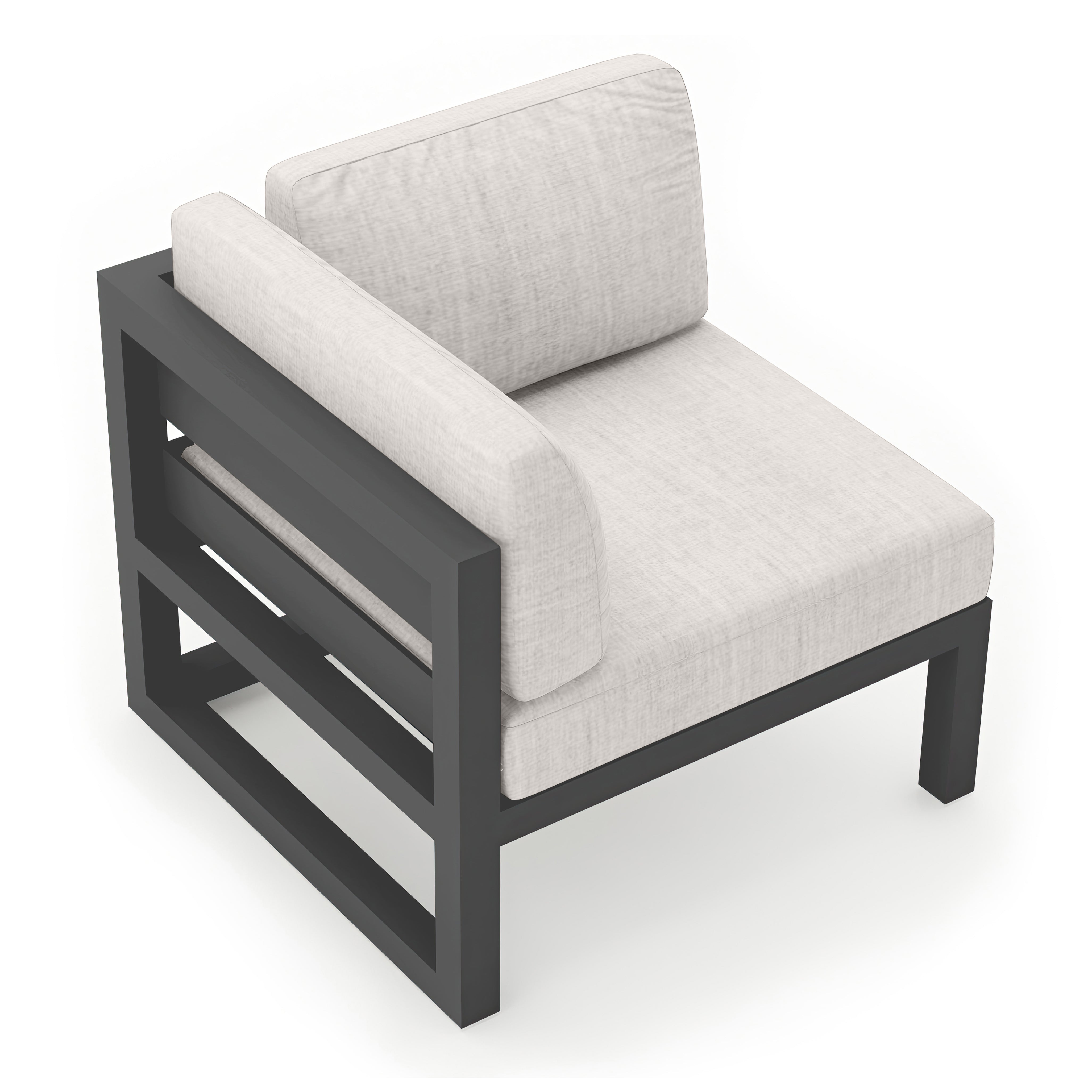 Avion Corner Section - Slate - Cast Silver