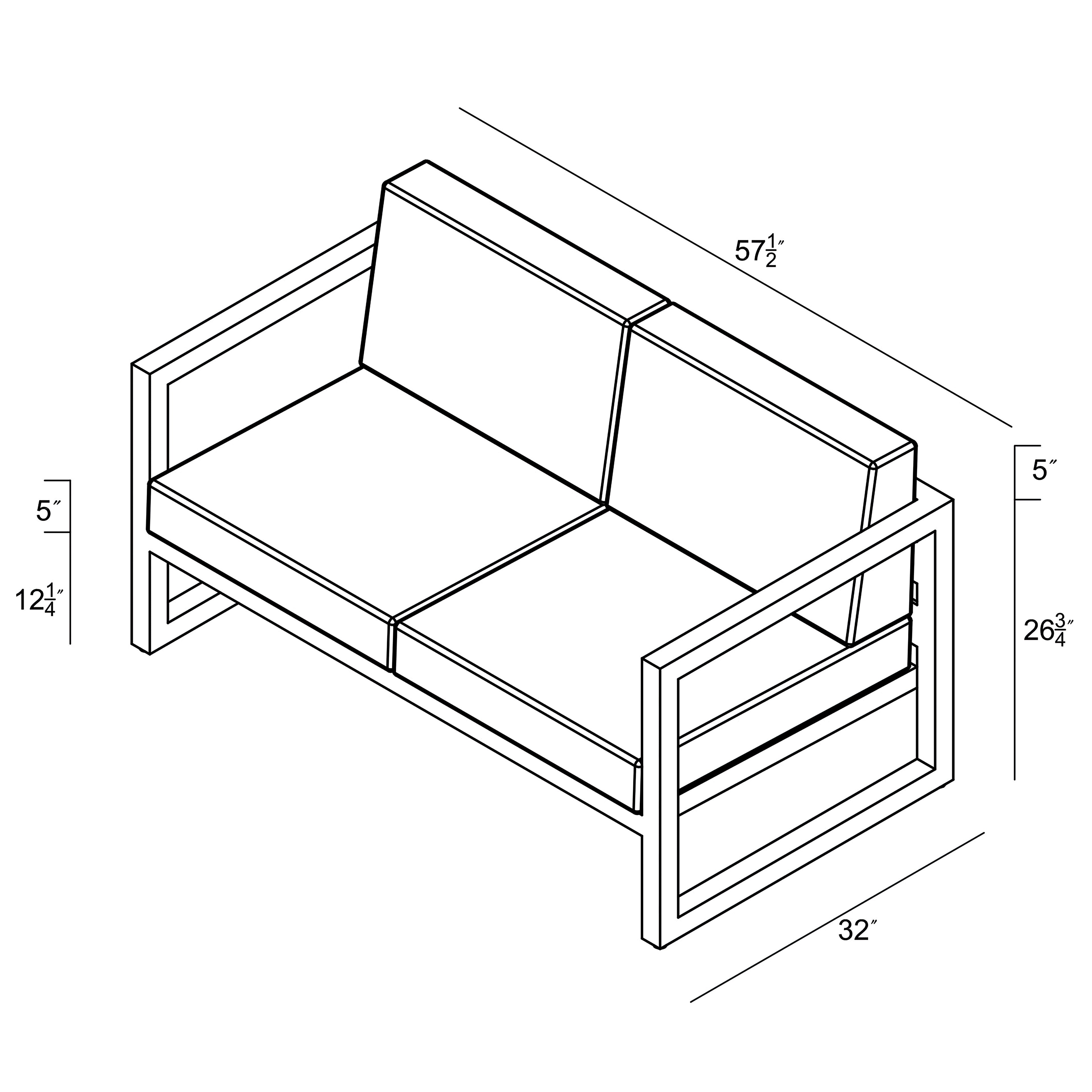 Avion Loveseat - Slate - Cast Silver