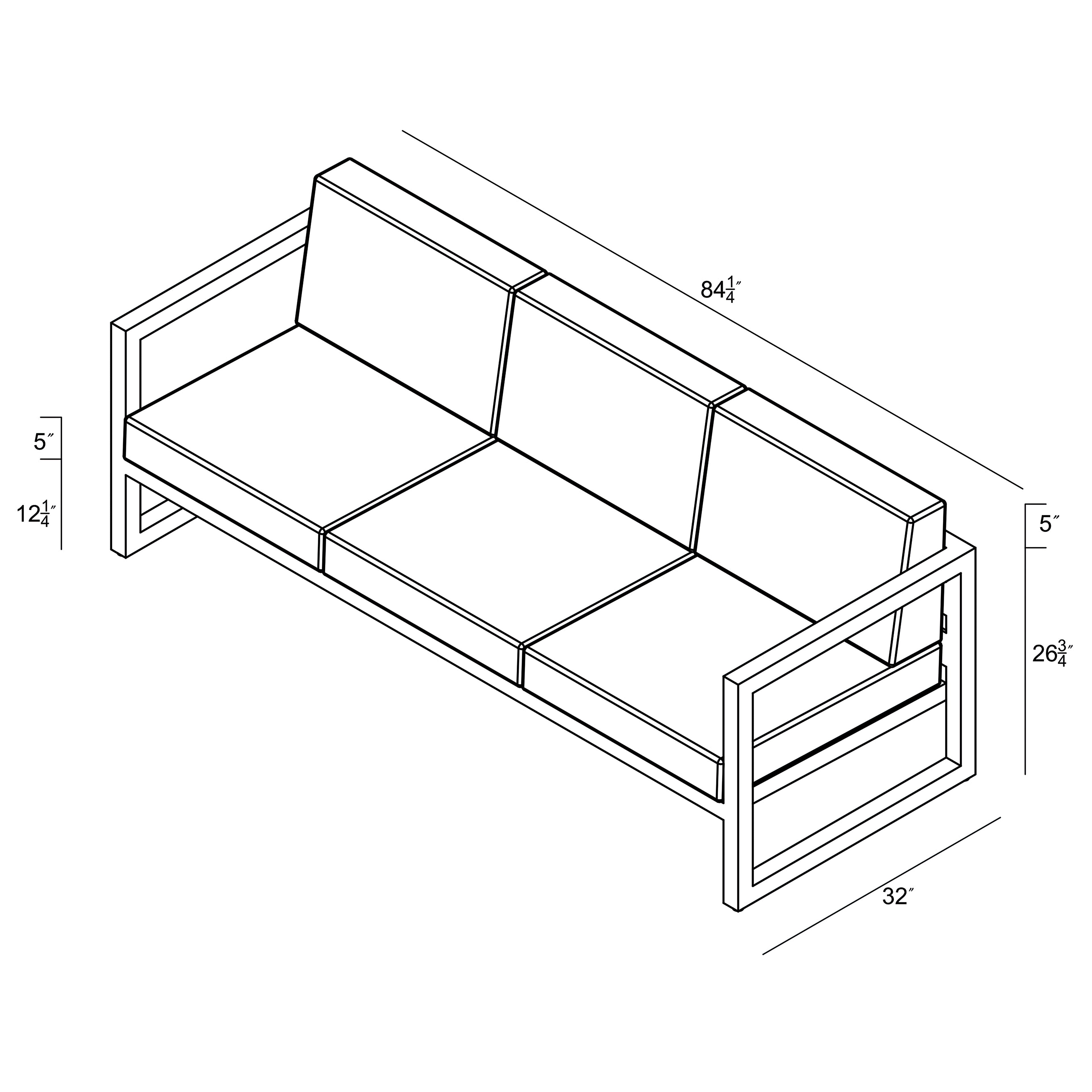 Avion Sofa - Slate - Canvas Charcoal