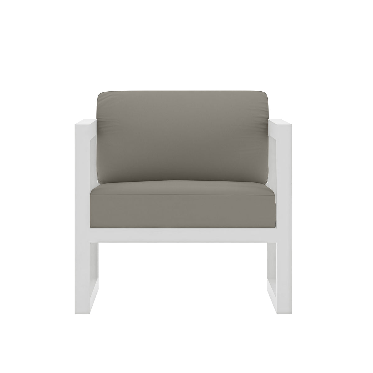 Avion Club Chair#Finish_White#Fabric_Canvas Charcoal