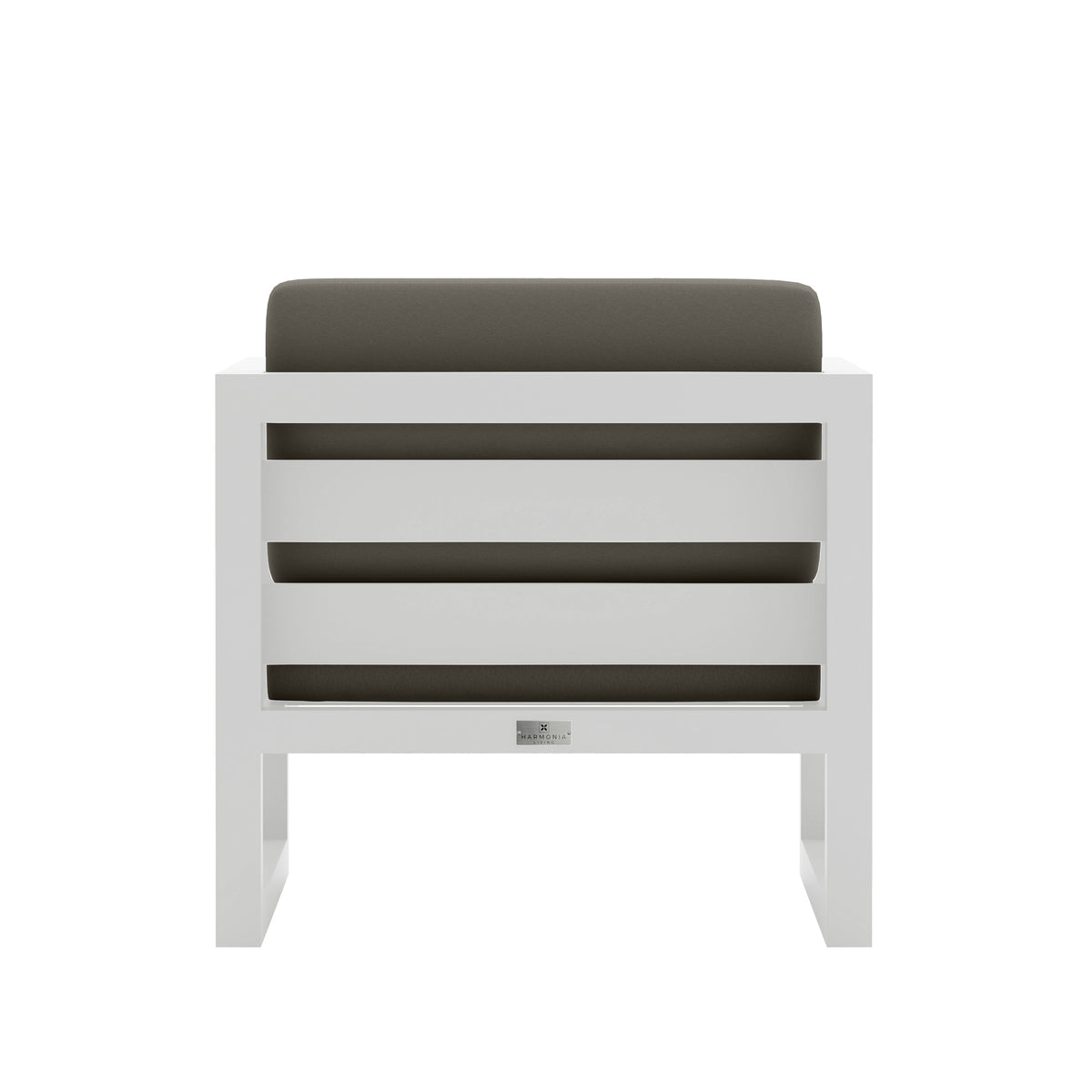 Avion Club Chair#Finish_White#Fabric_Canvas Charcoal
