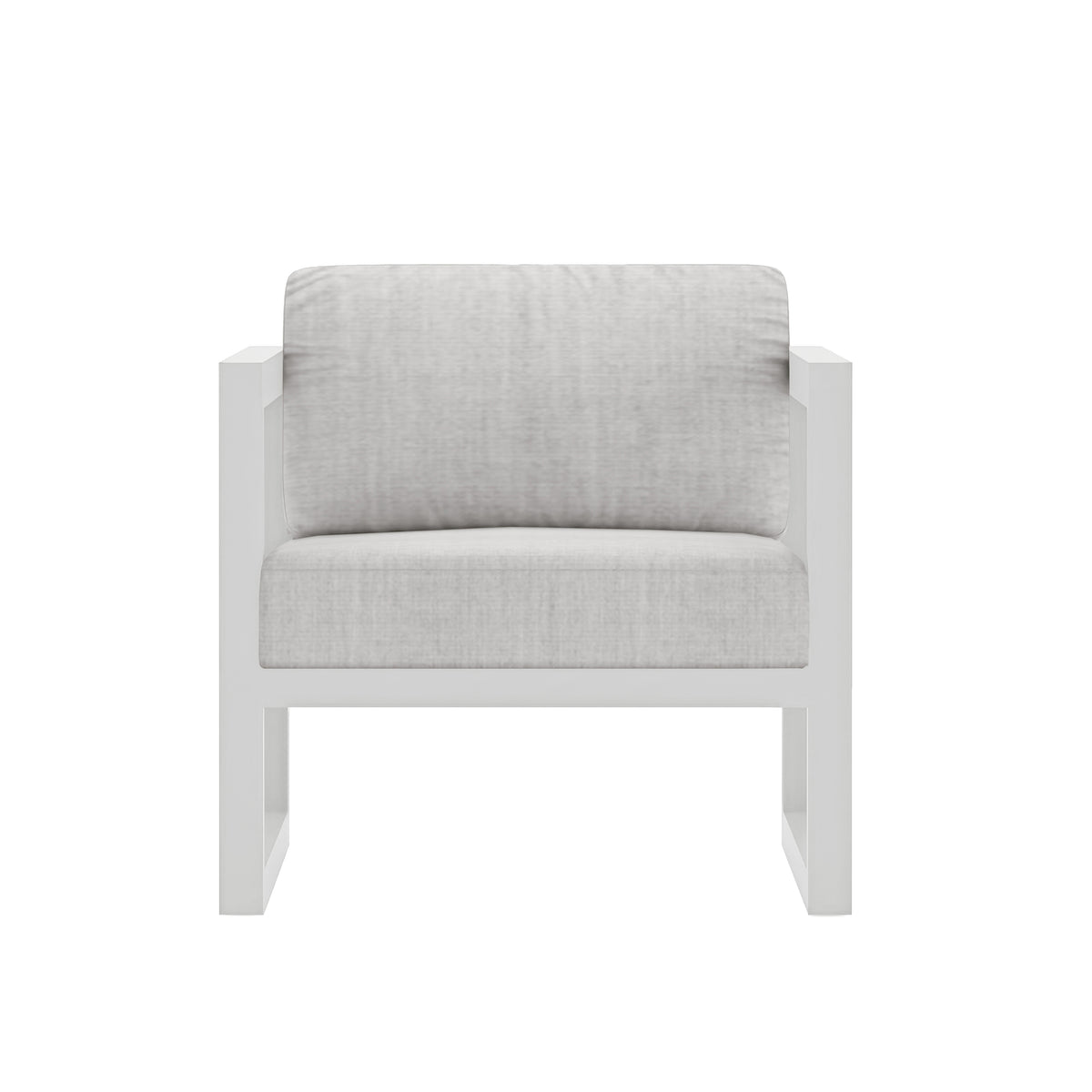Avion Club Chair#Finish_White#Fabric_Cast Silver