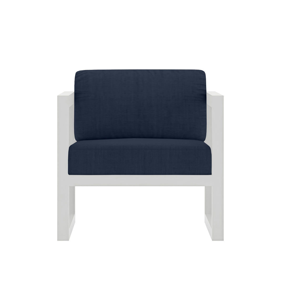 Avion Club Chair#Finish_White#Fabric_Spectrum Indigo