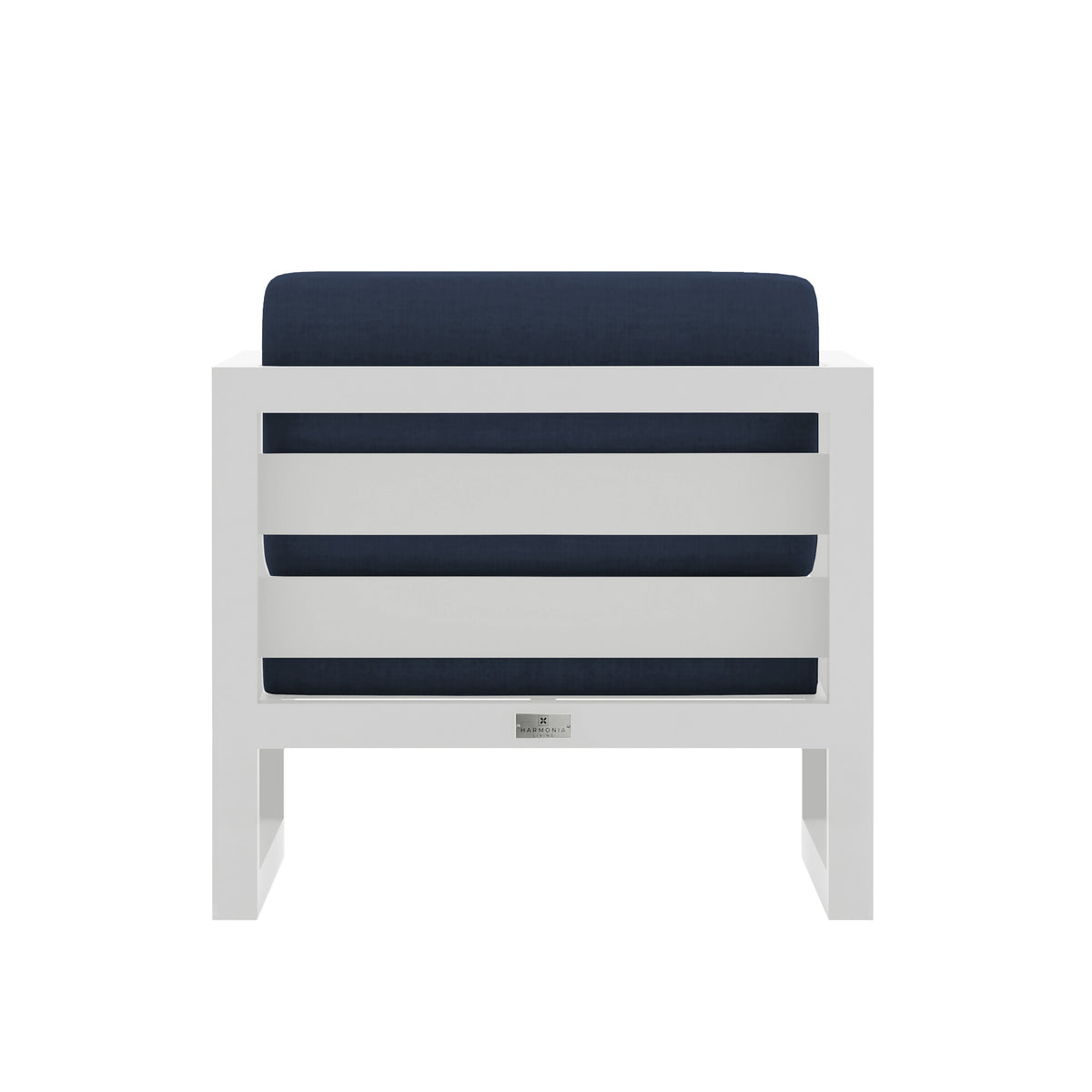 Avion Club Chair#Finish_White#Fabric_Spectrum Indigo