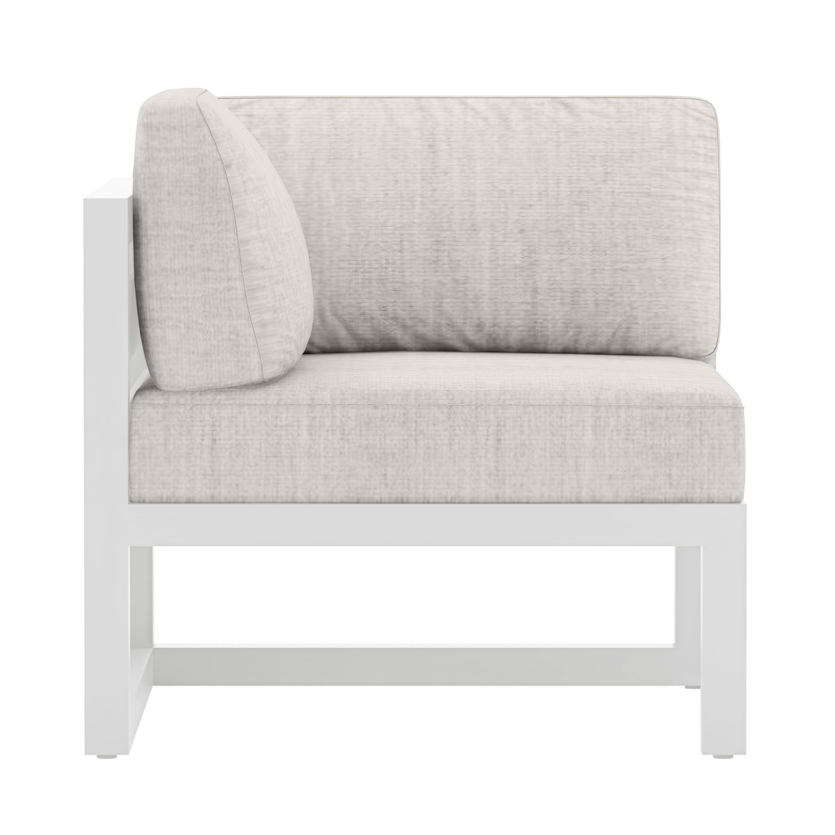 Avion Corner Section#Finish_White#Fabric_Cast Silver