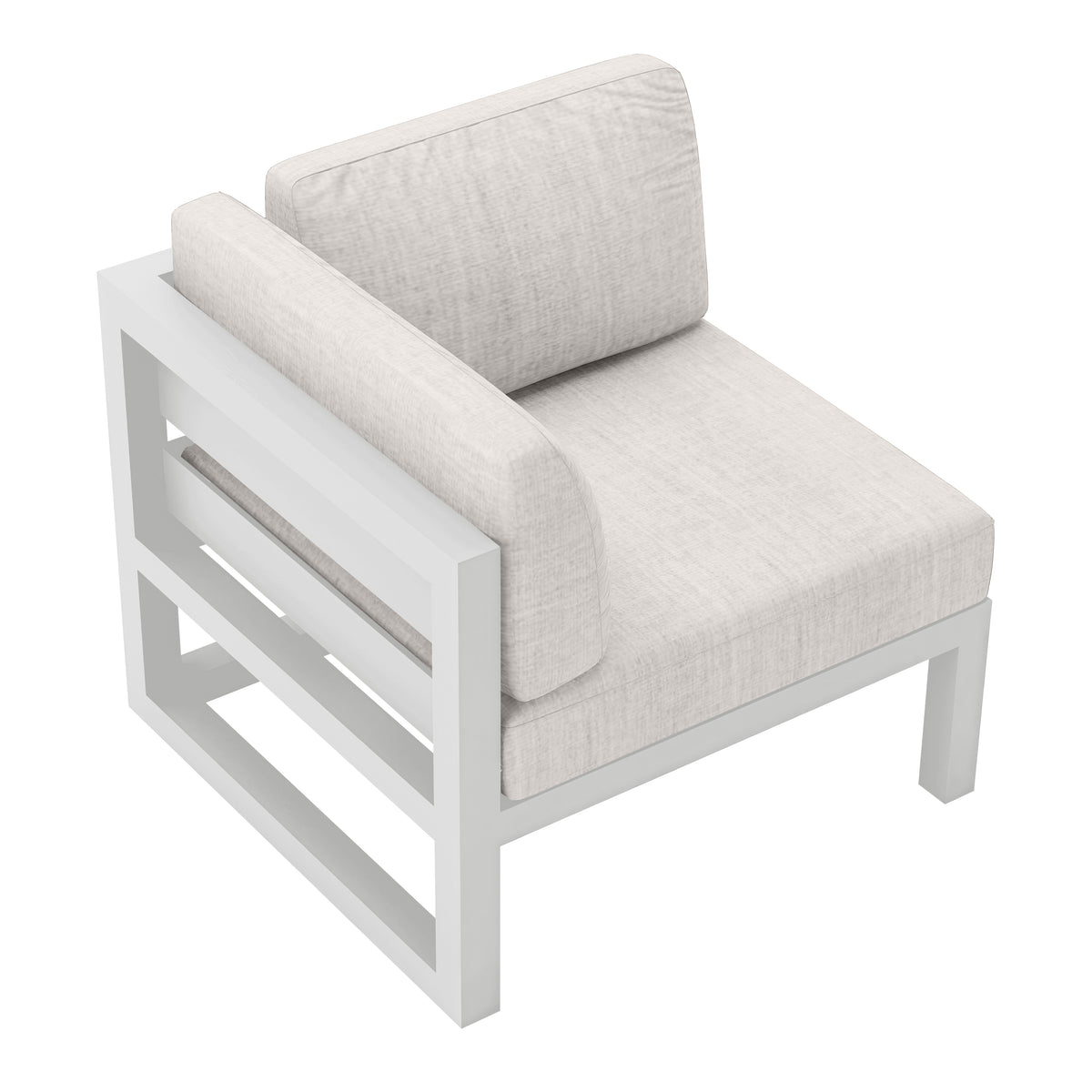 Avion Corner Section#Finish_White#Fabric_Cast Silver