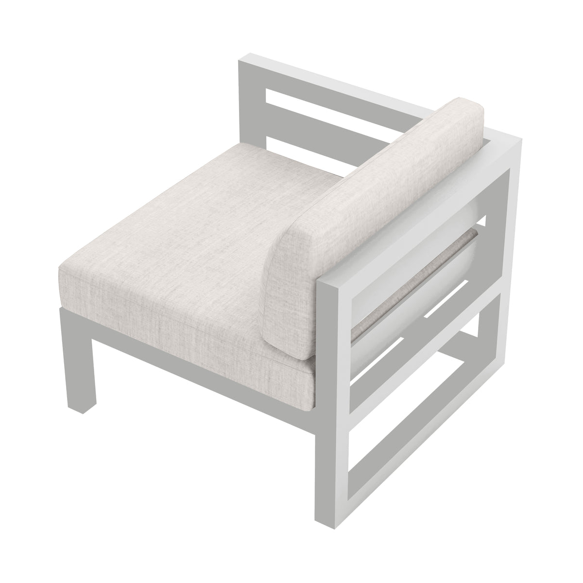 Avion Left Arm Section#Finish_White#Fabric_Cast Silver