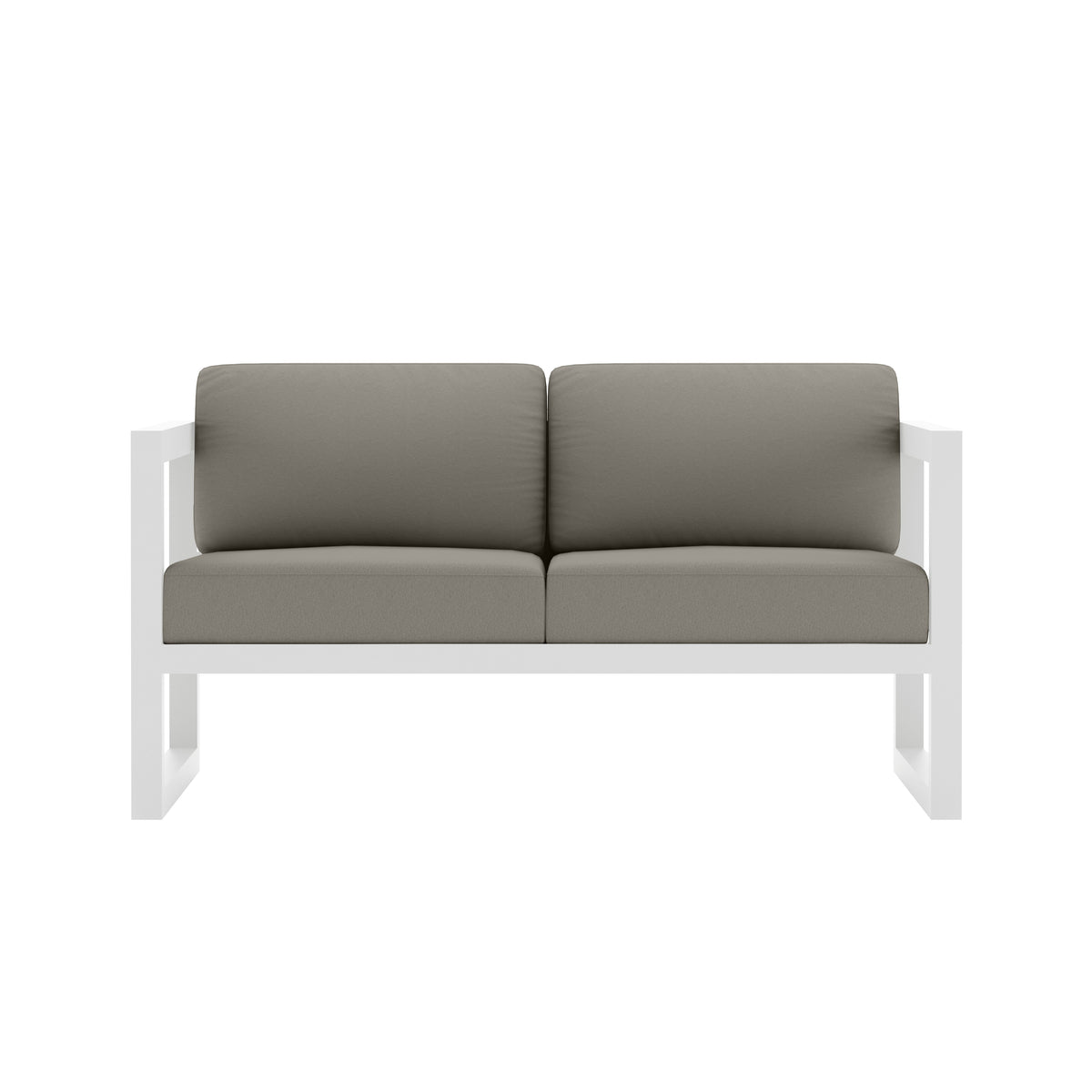 Avion Loveseat#Finish_White#Fabric_Canvas Charcoal