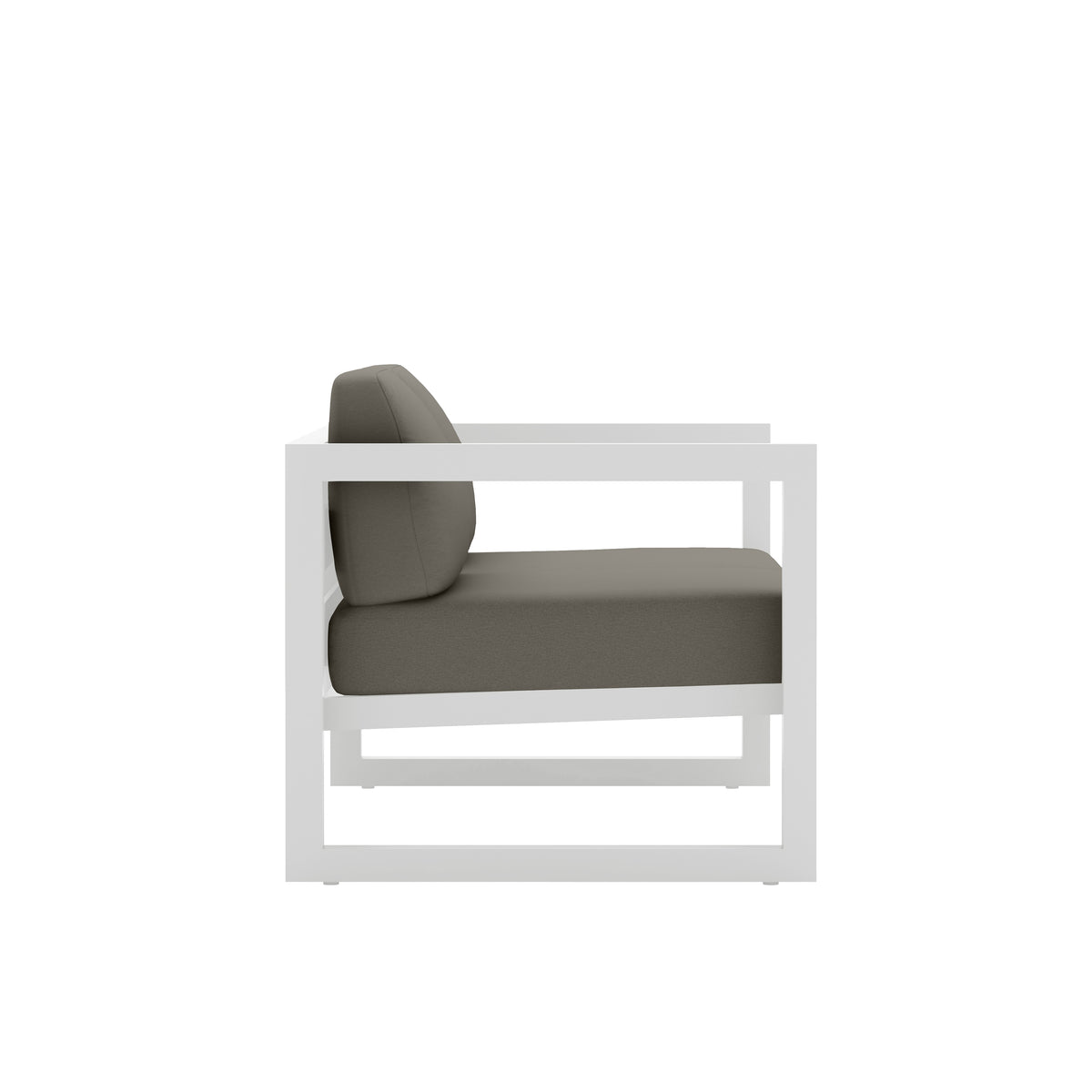 Avion Loveseat#Finish_White#Fabric_Canvas Charcoal