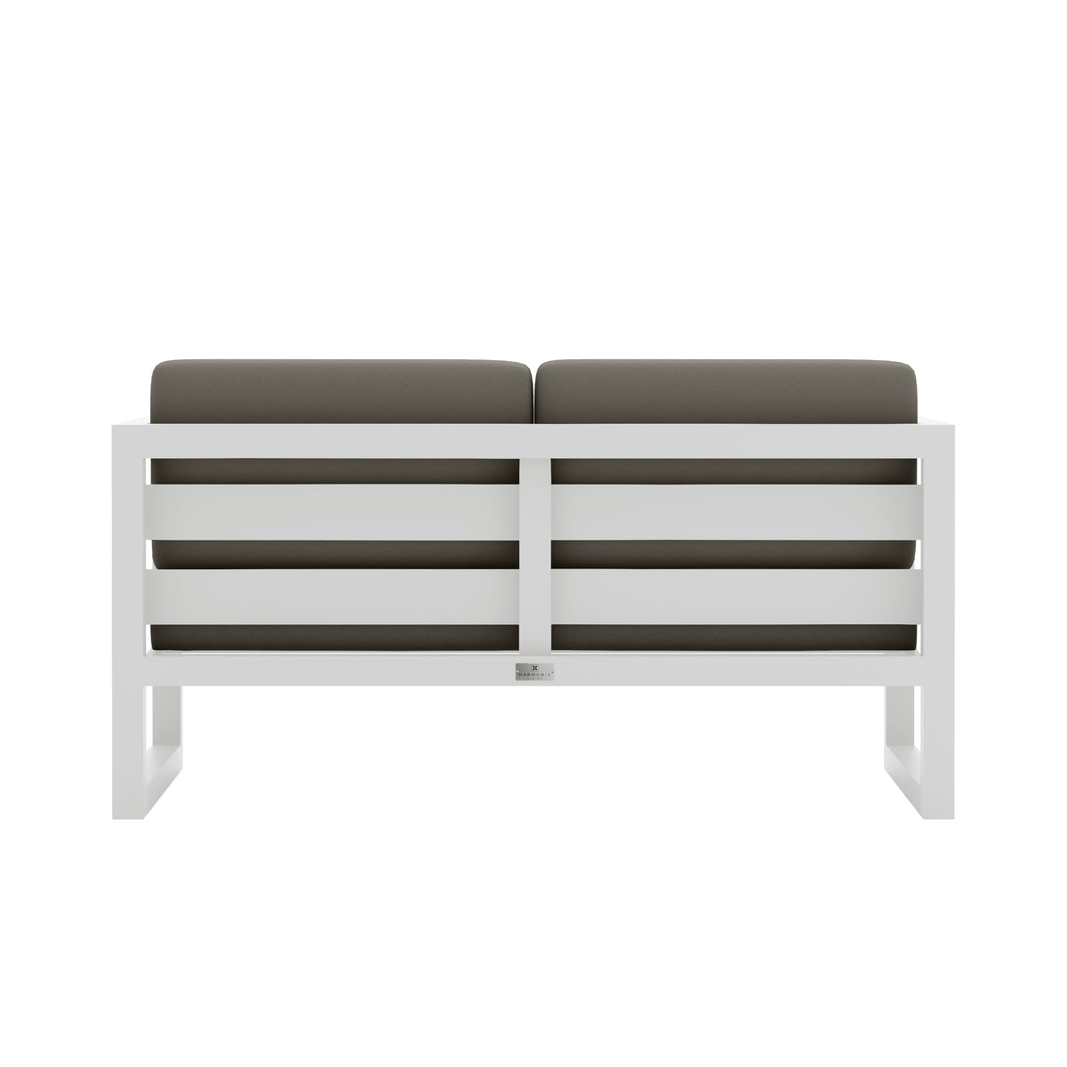 Avion Loveseat#Finish_White#Fabric_Canvas Charcoal