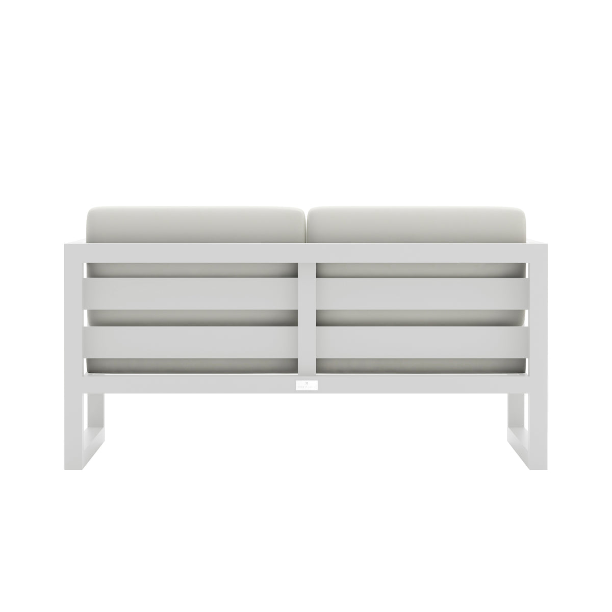 Avion Loveseat#Finish_White#Fabric_Canvas Natural