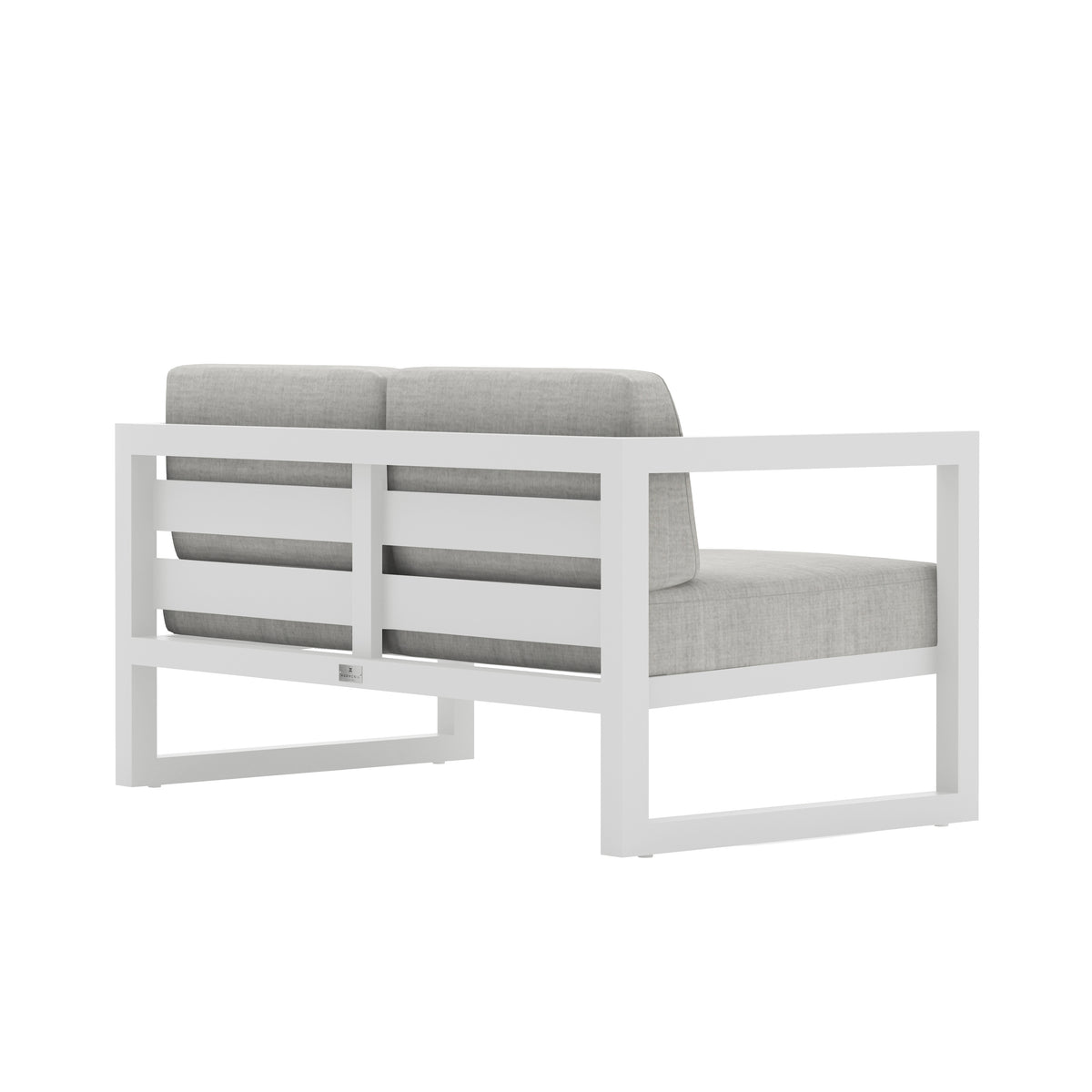 Avion Loveseat#Finish_White#Fabric_Cast Silver