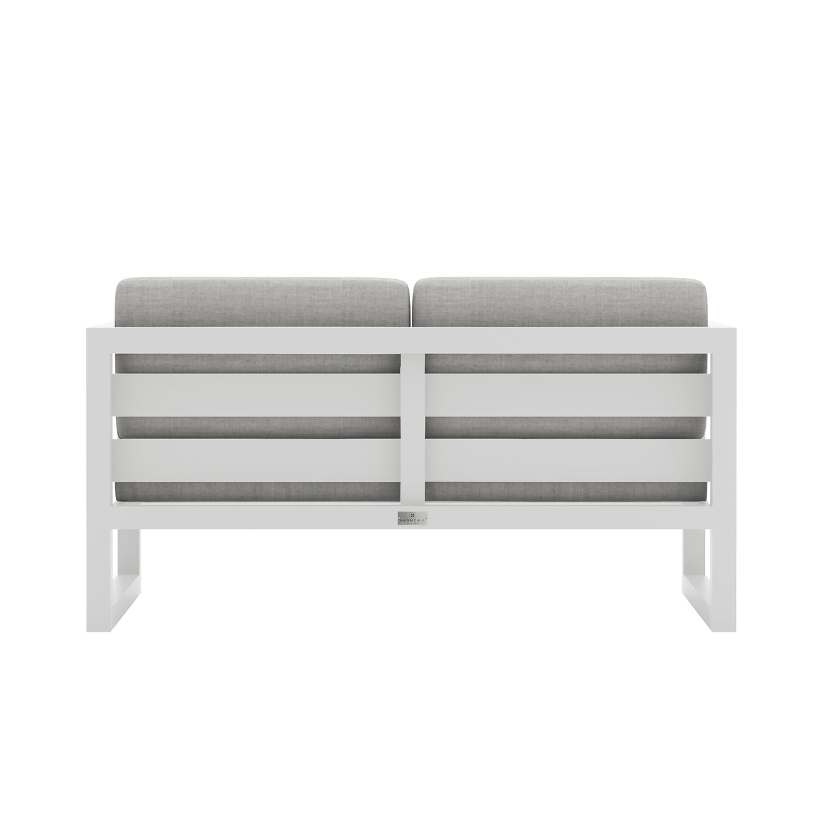 Avion Loveseat#Finish_White#Fabric_Cast Silver