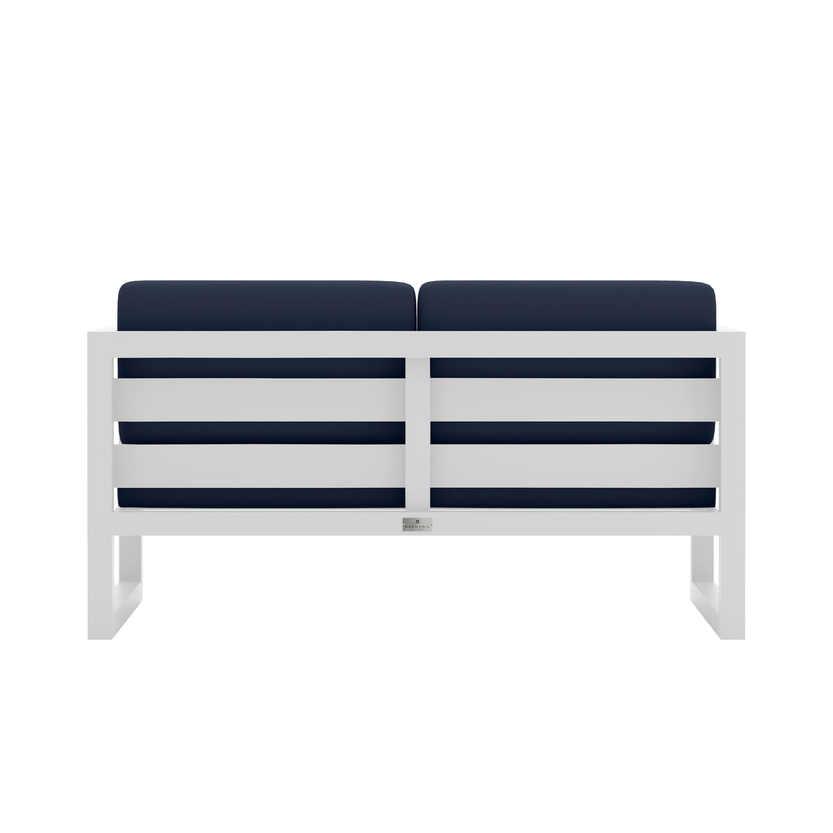 Avion Loveseat#Finish_White#Fabric_Spectrum Indigo