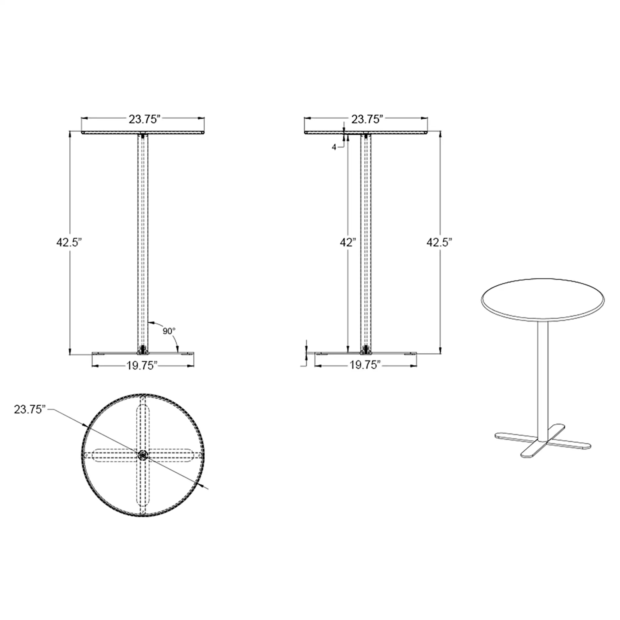 Harmonia Living Betty Bistro Bar Table 7