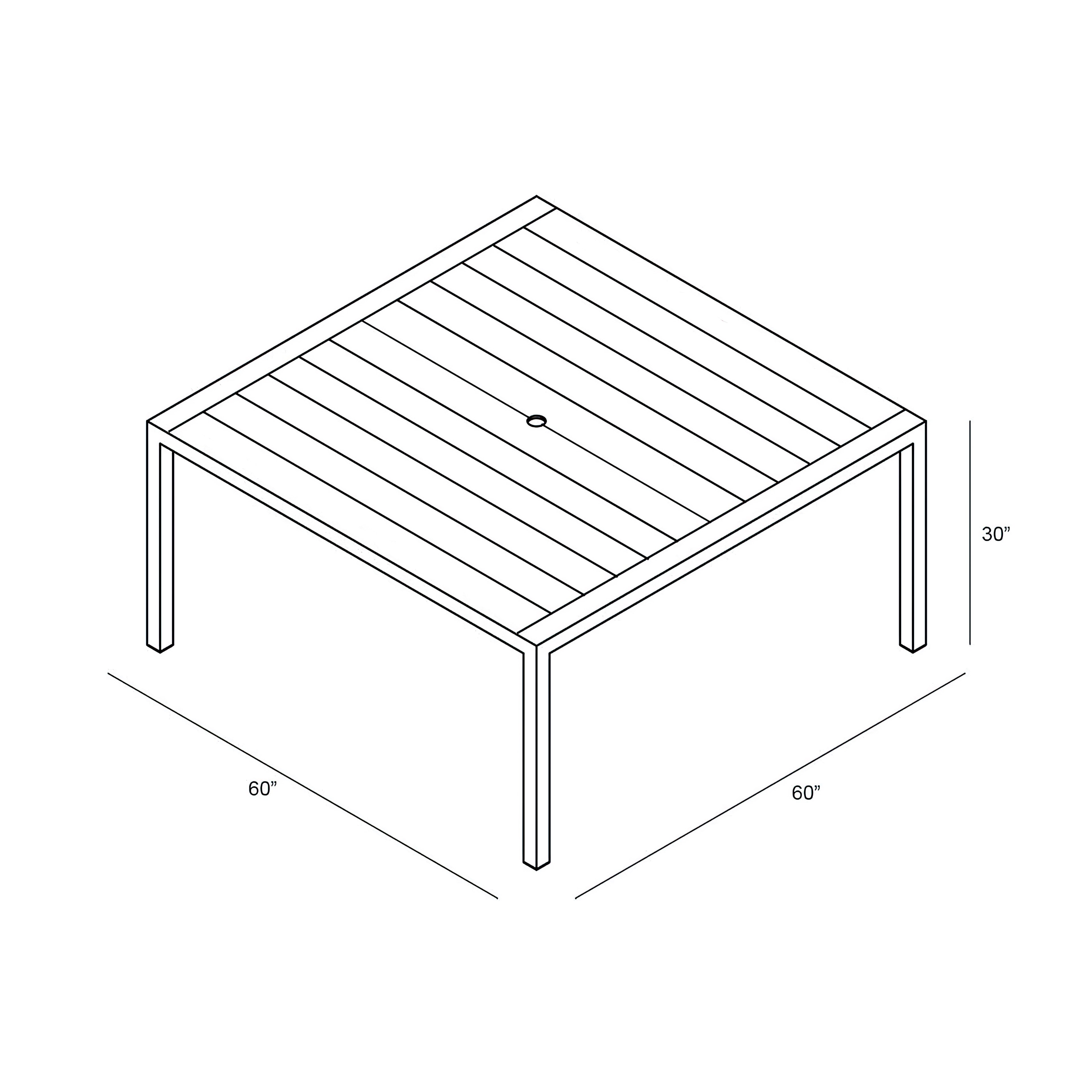 Classic Teak 60" Square Dining Table