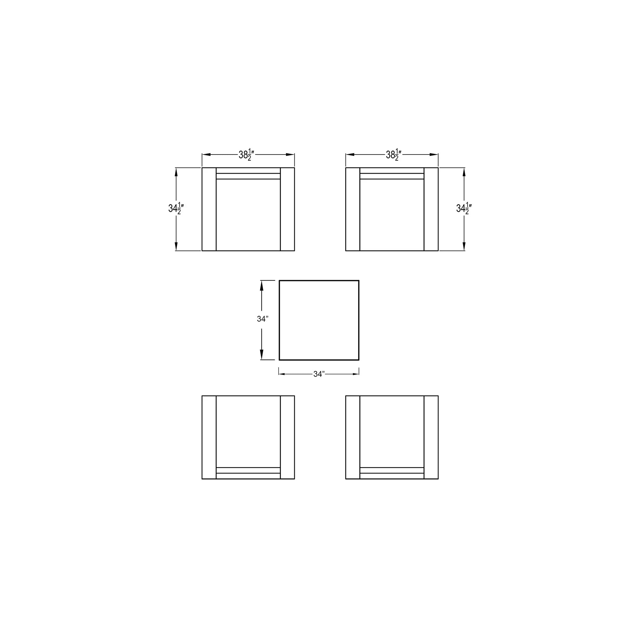 Harmonia Living District 5 Piece Aluminum 4-Seat Club Chair Set 50
