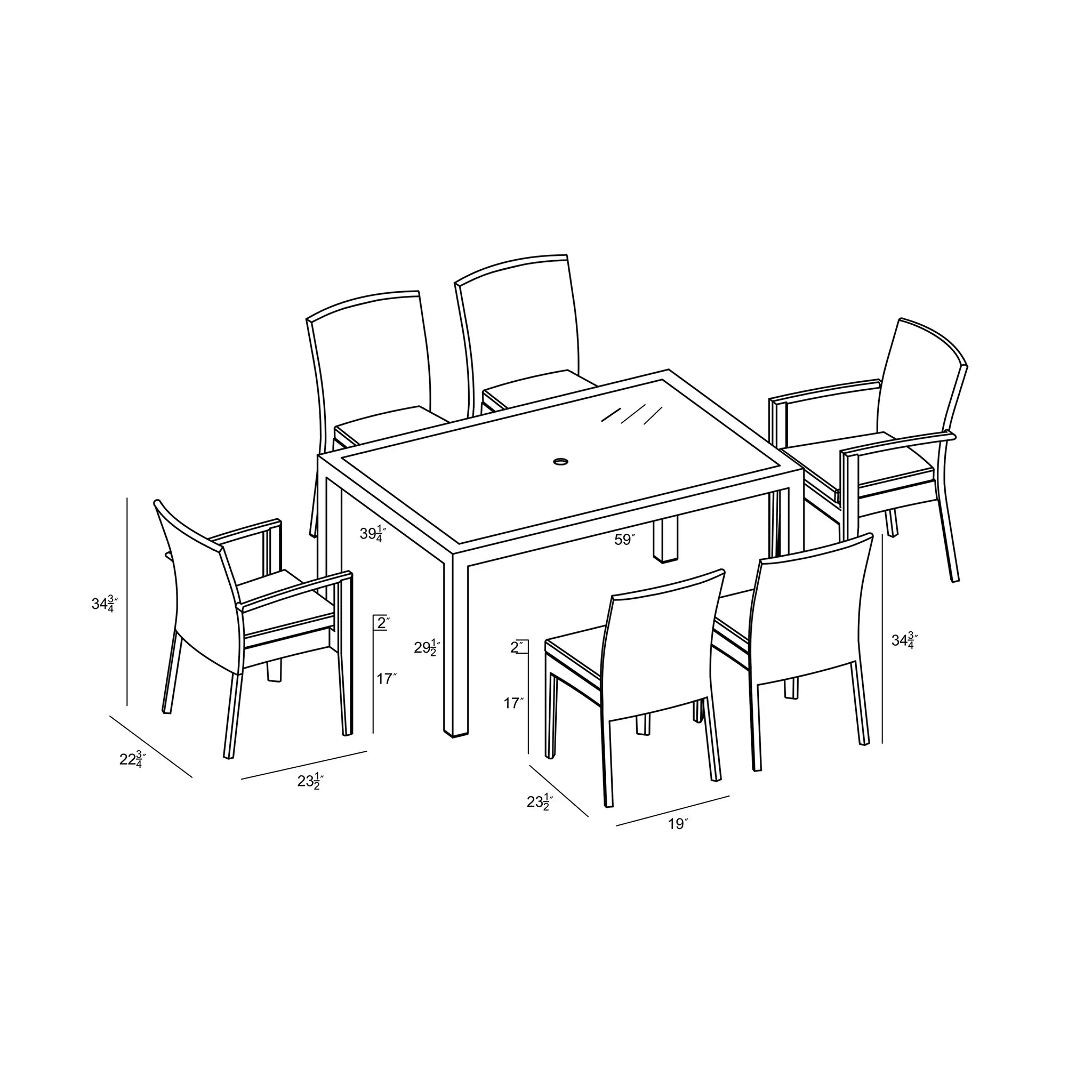Harmonia Living District 7 Piece Aluminum Dining Set 53