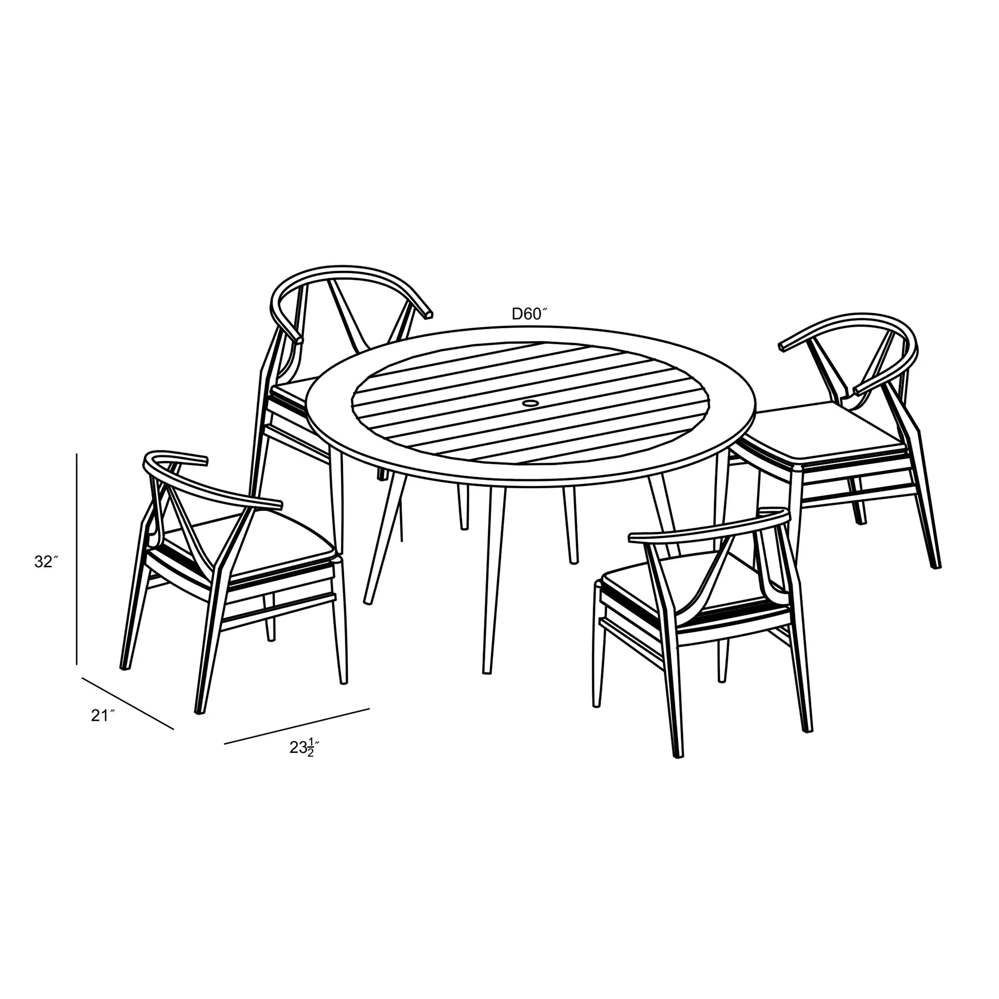 Harmonia Living Holland 5 Piece Dining Set 44