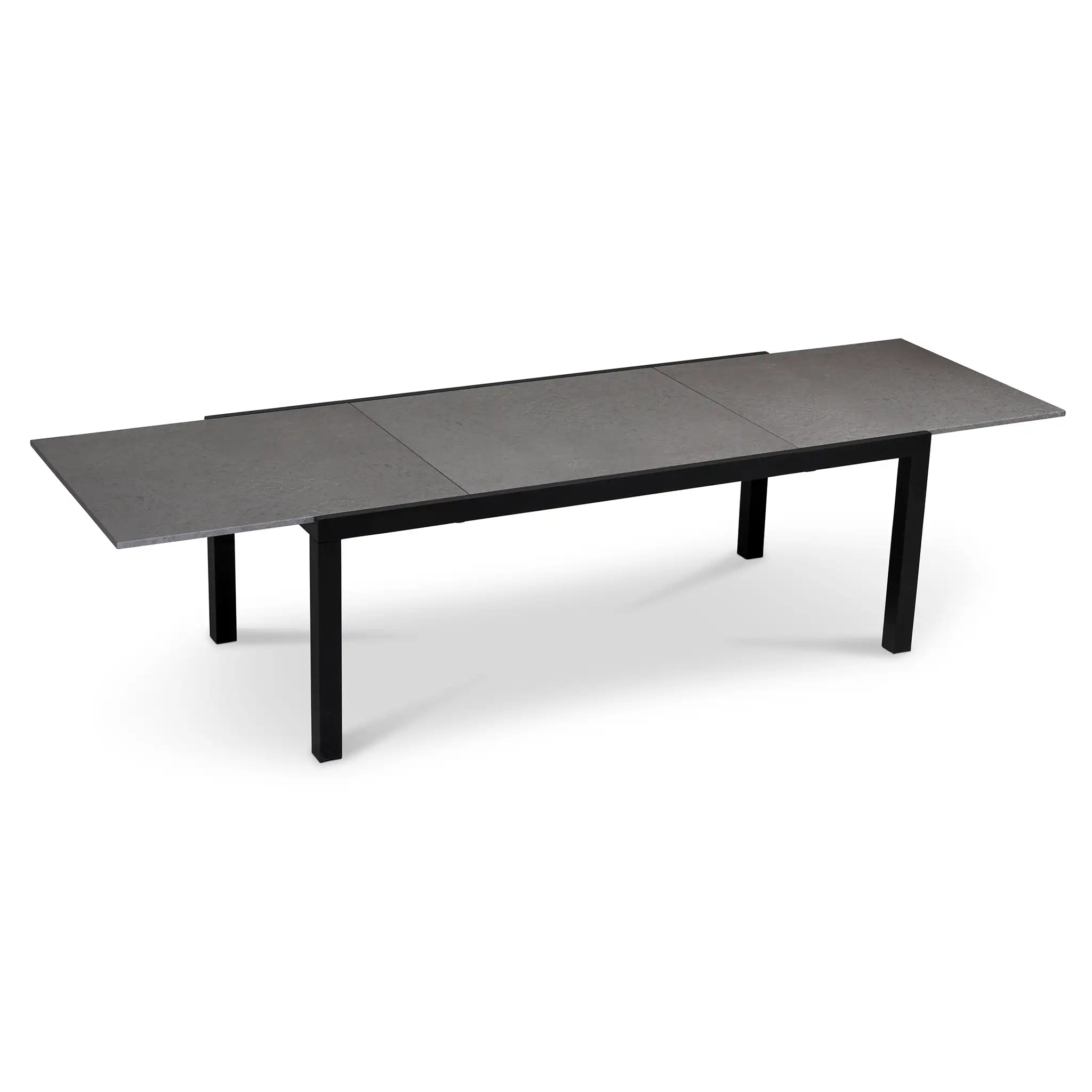 Harmonia Living Lift 13 Piece Aluminum Extendable Dining Set - Black/Black/Concrete 5