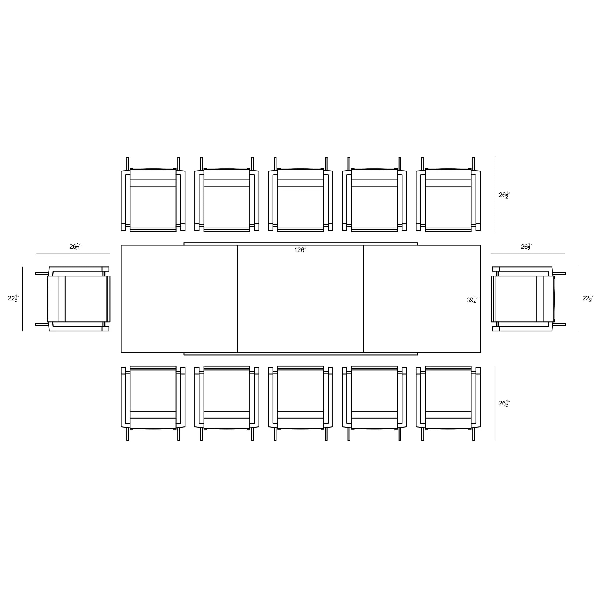 Harmonia Living Lift 13 Piece Aluminum Extendable Dining Set - Black/Black/Concrete 7