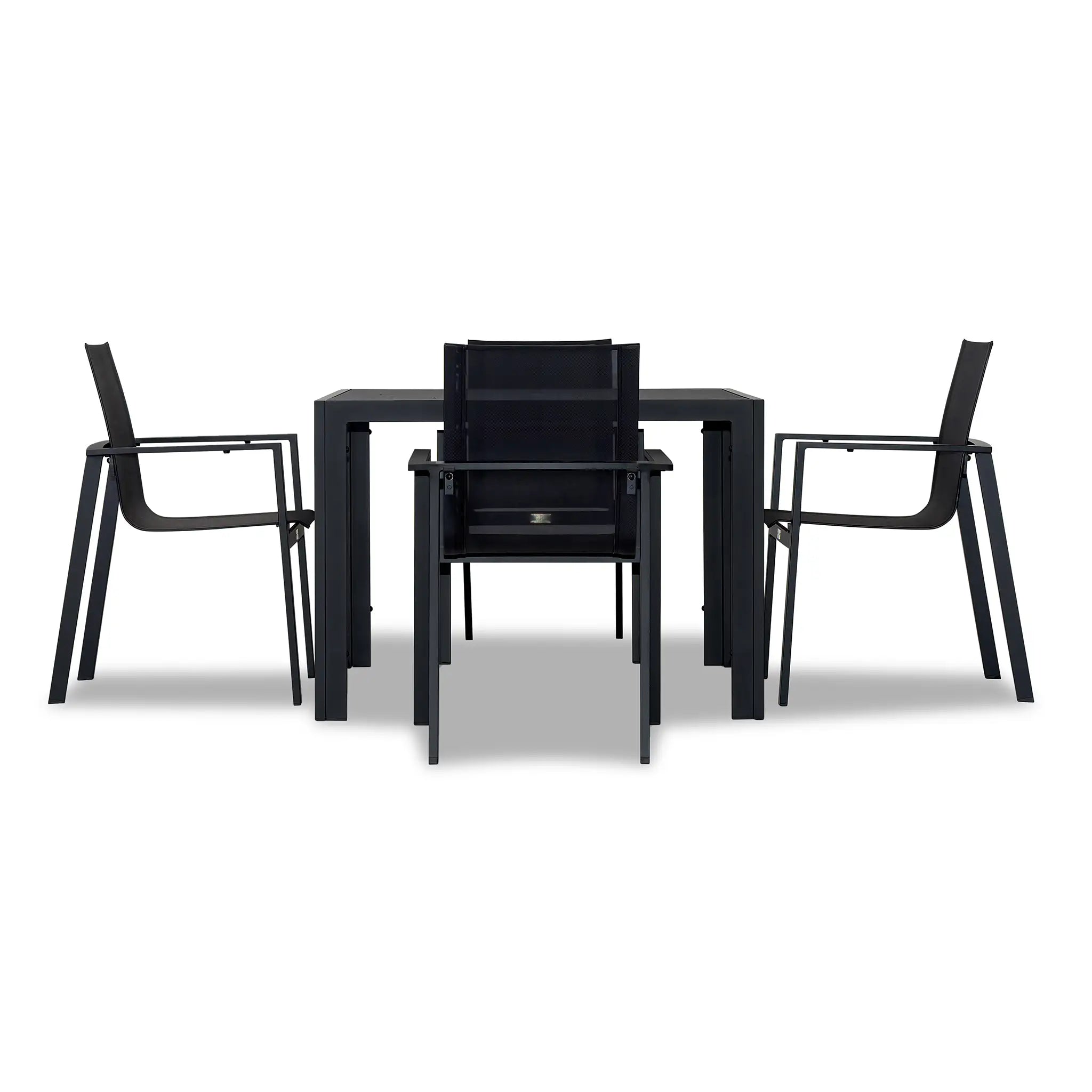 Harmonia Living Lift 5 Piece Aluminum Dining Set - Black/Black 1
