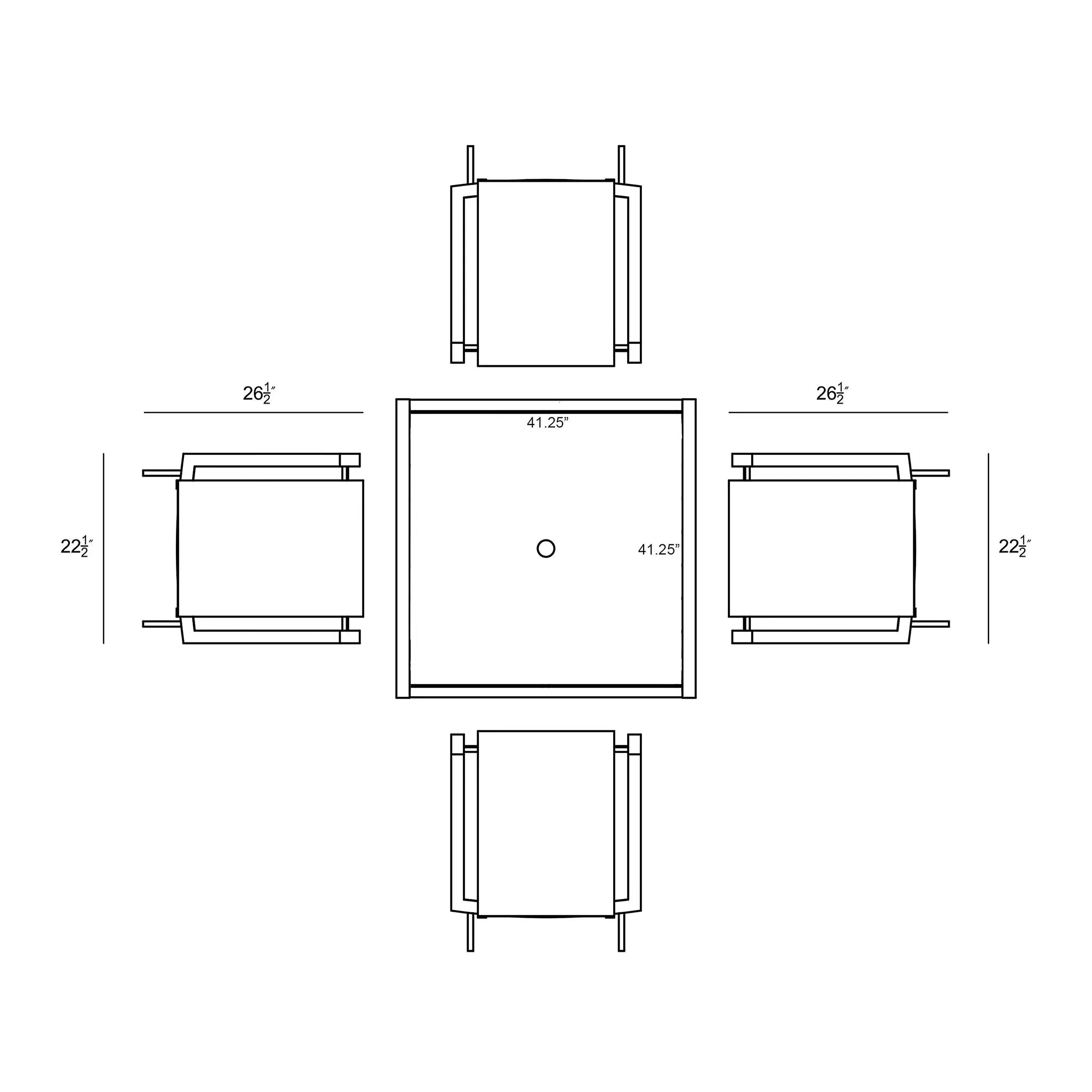 Harmonia Living Lift 5 Piece Aluminum Dining Set - Black/Black 7