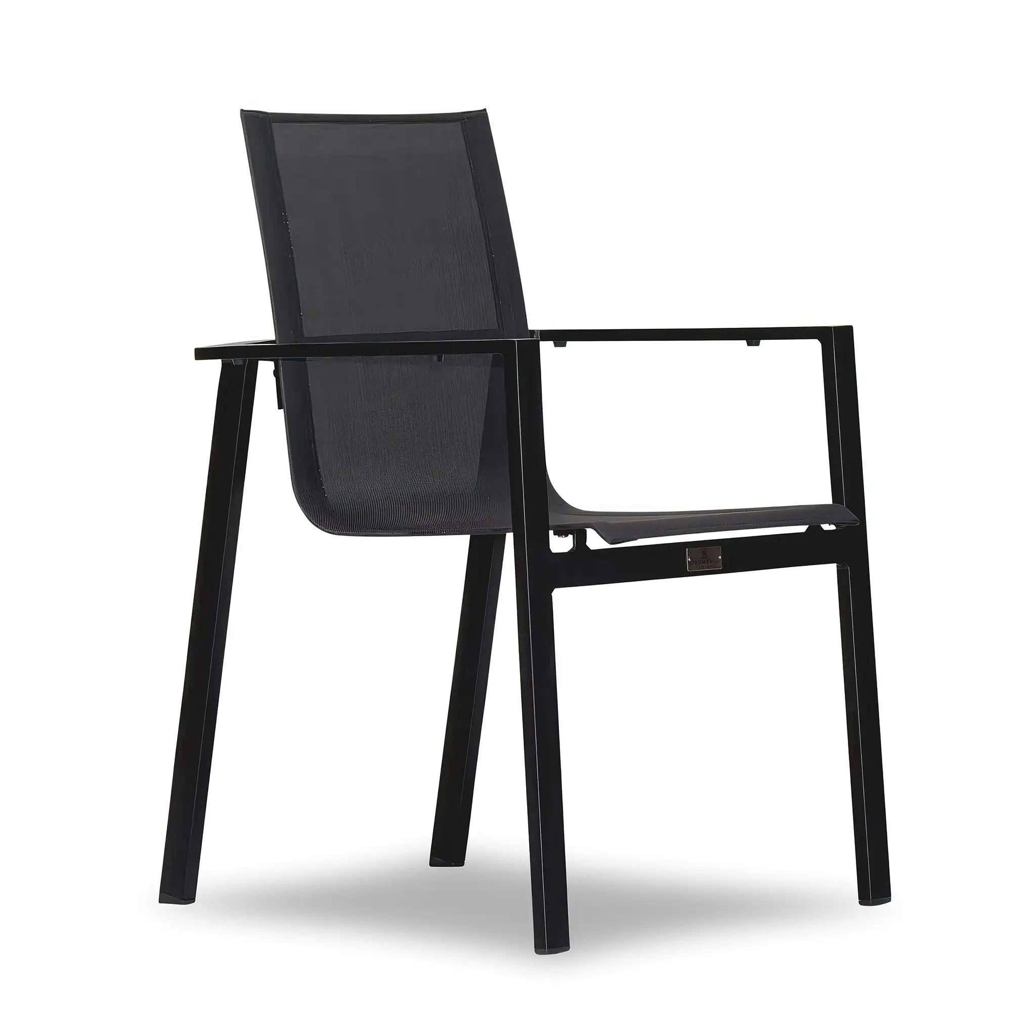 Harmonia Living Lift Aluminum Dining Arm Chair - Black/Black 5
