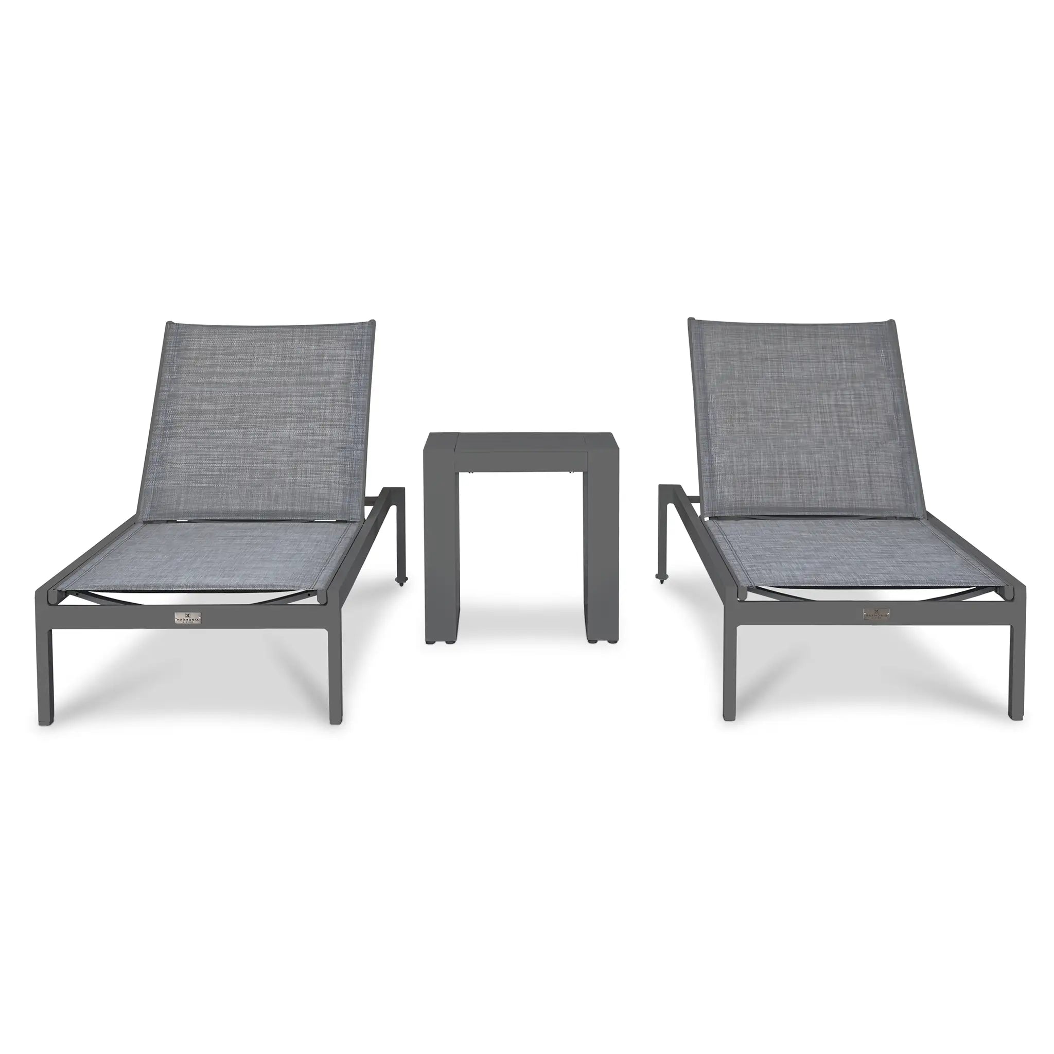 Harmonia Living Lift 3 Piece Aluminum Chaise Lounge Set - Slate 1