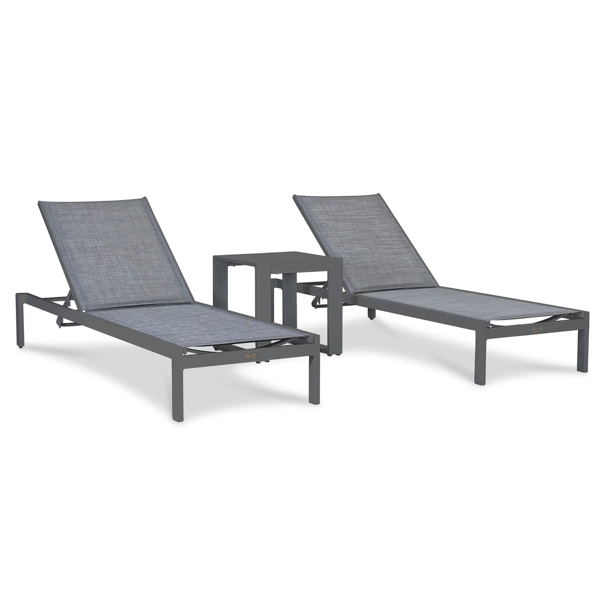 Harmonia Living Lift 3 Piece Aluminum Chaise Lounge Set - Slate 2