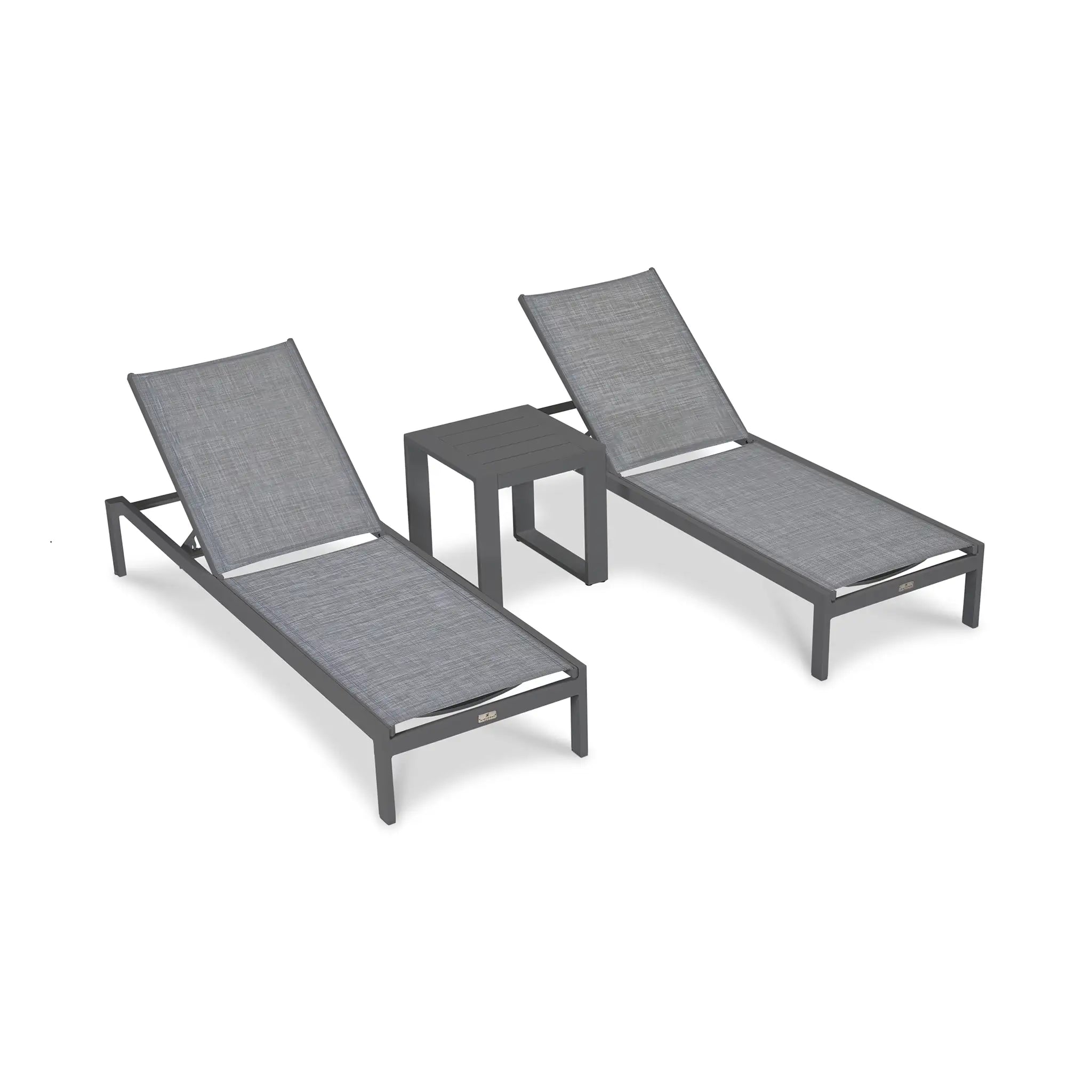 Harmonia Living Lift 3 Piece Aluminum Chaise Lounge Set - Slate 3