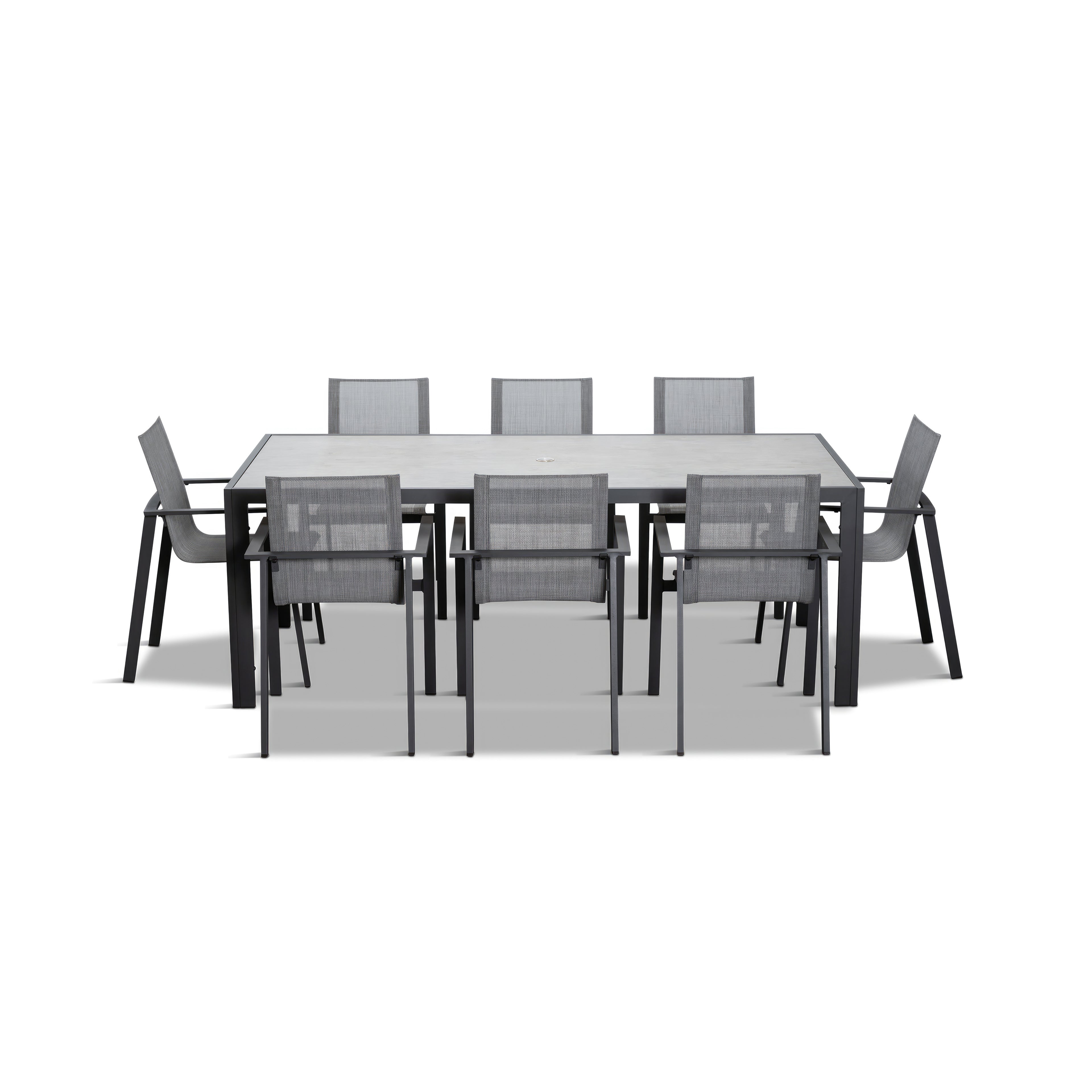 Lift 9 Piece Aluminum Dining Set#Finish_Slate