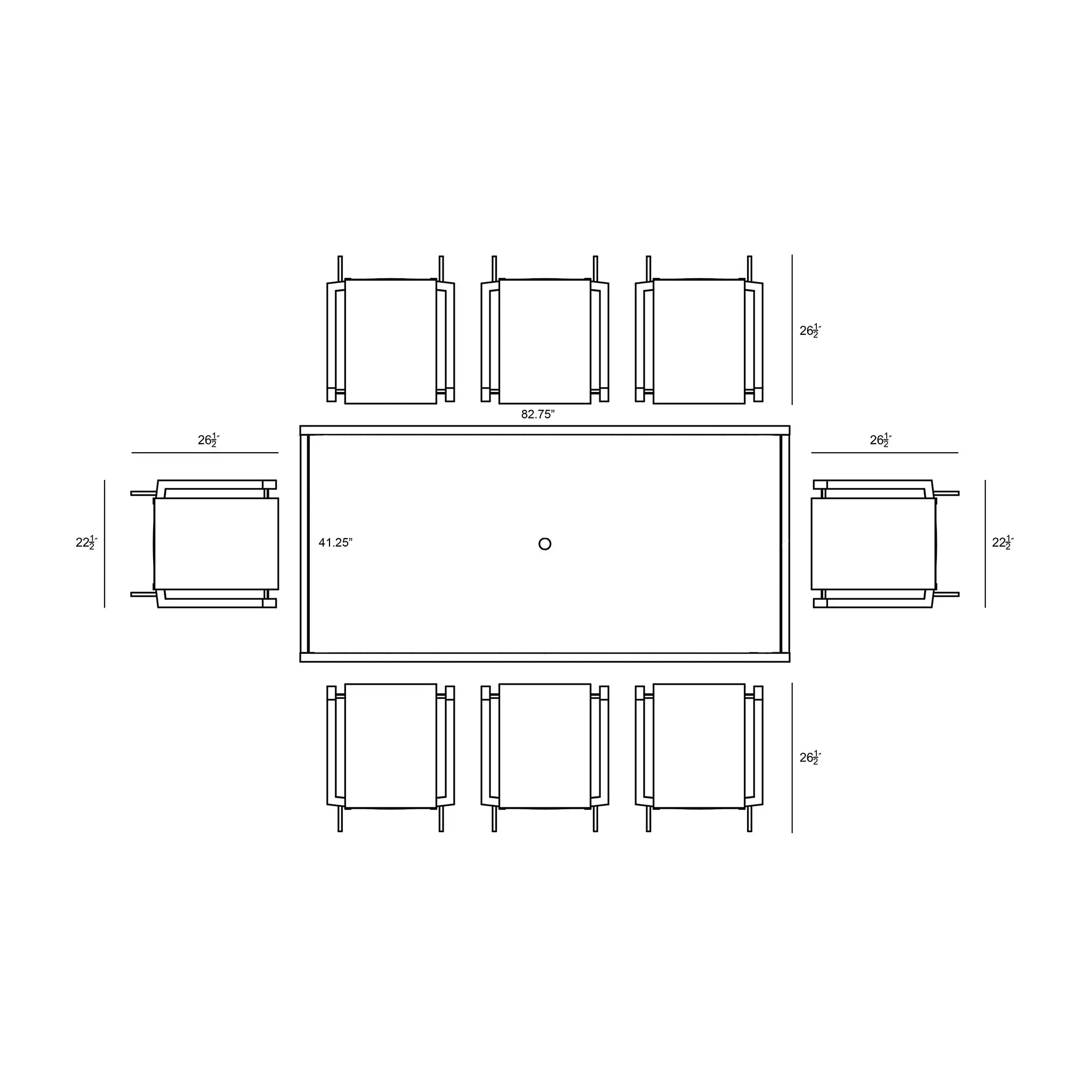 Harmonia Living Lift 9 Piece Aluminum Dining Set - Slate 8