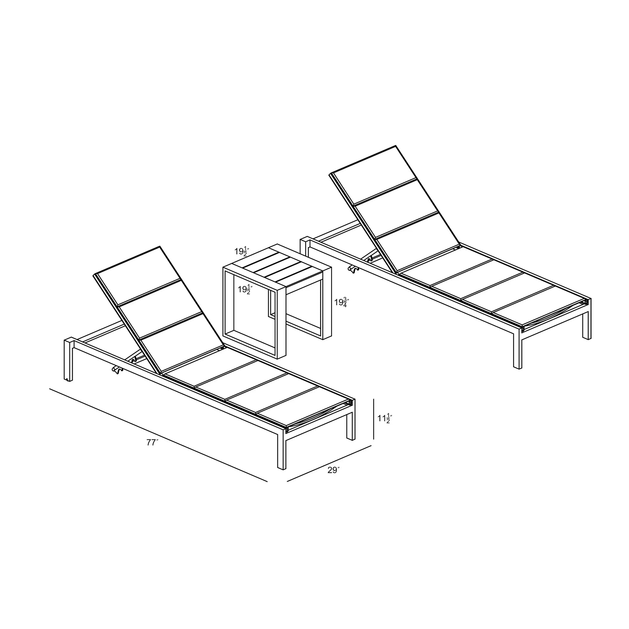 Harmonia Living Lift 3 Piece Aluminum Chaise Lounge Set - White 5