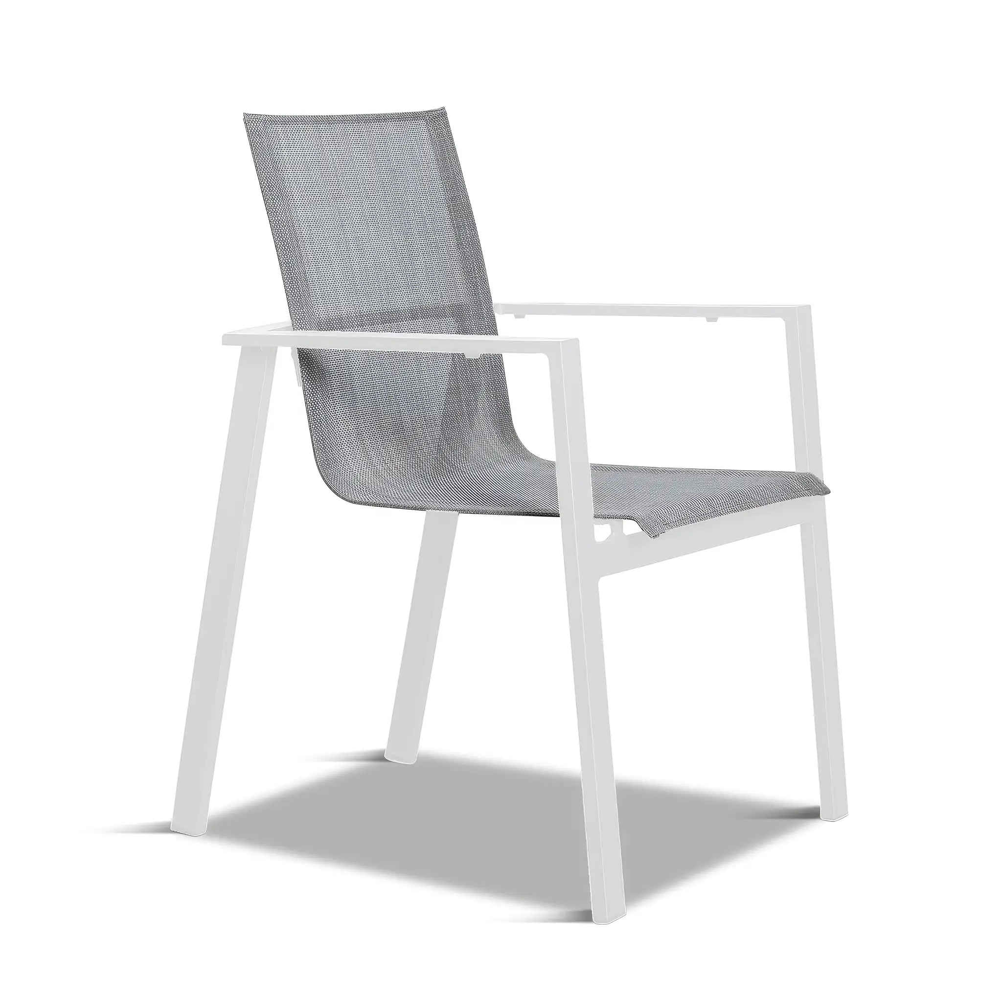 Harmonia Living Lift Aluminum Dining Arm Chair - White 2