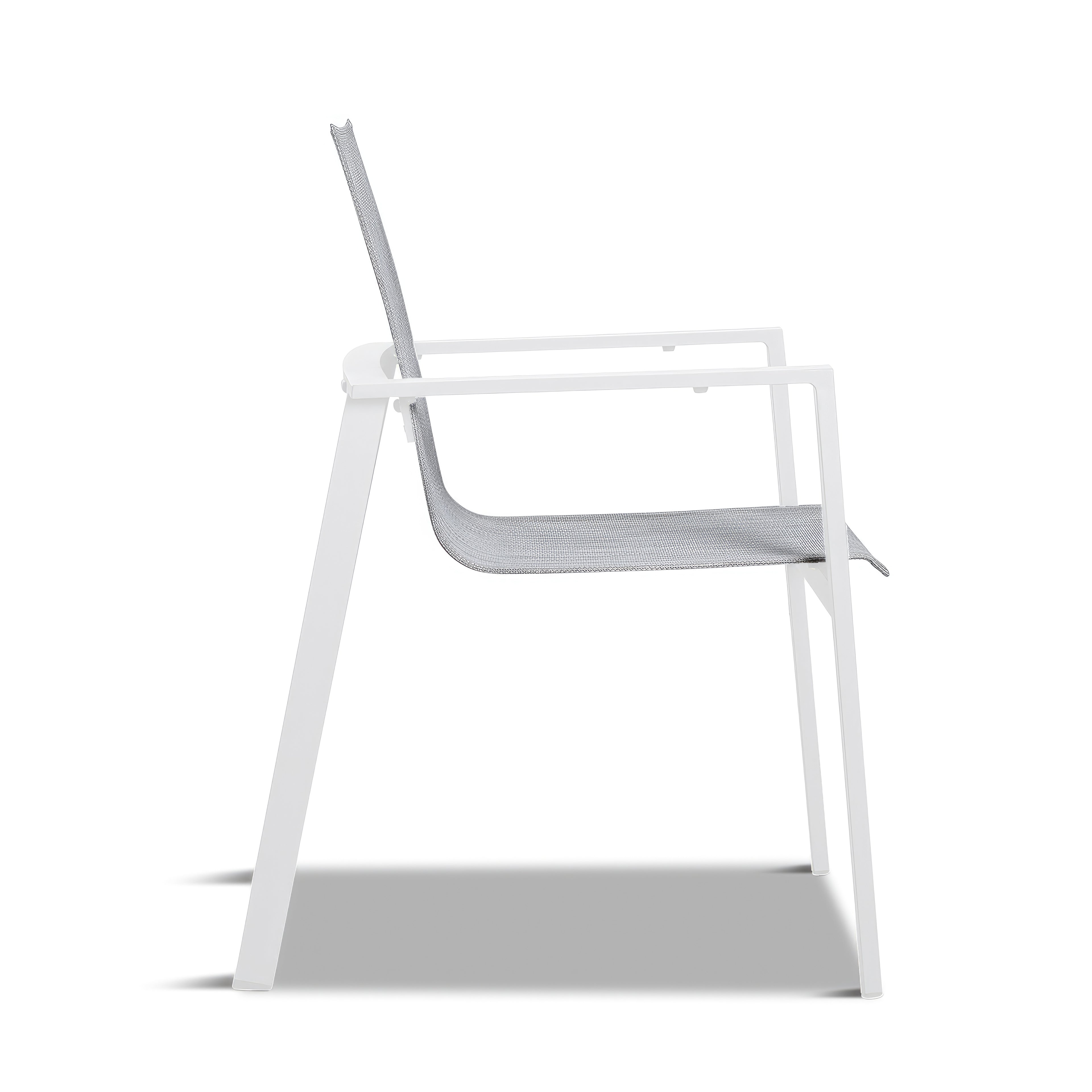 Lift Aluminum Dining Arm Chair#Finish_White