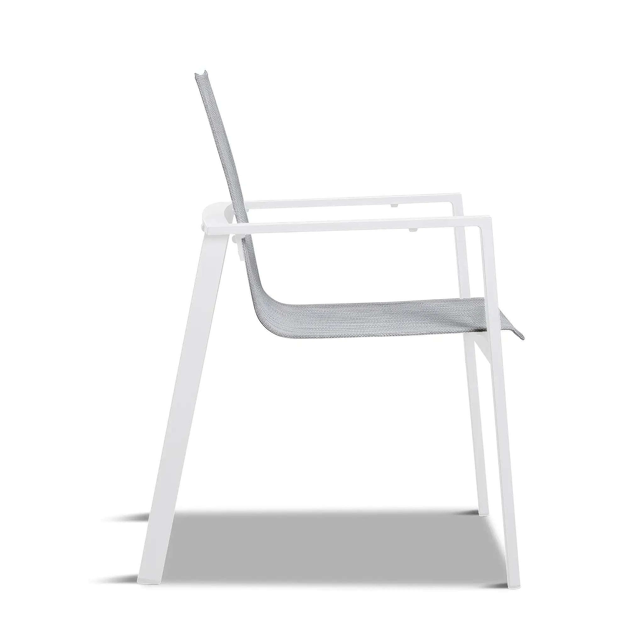 Harmonia Living Lift Aluminum Dining Arm Chair - White 3