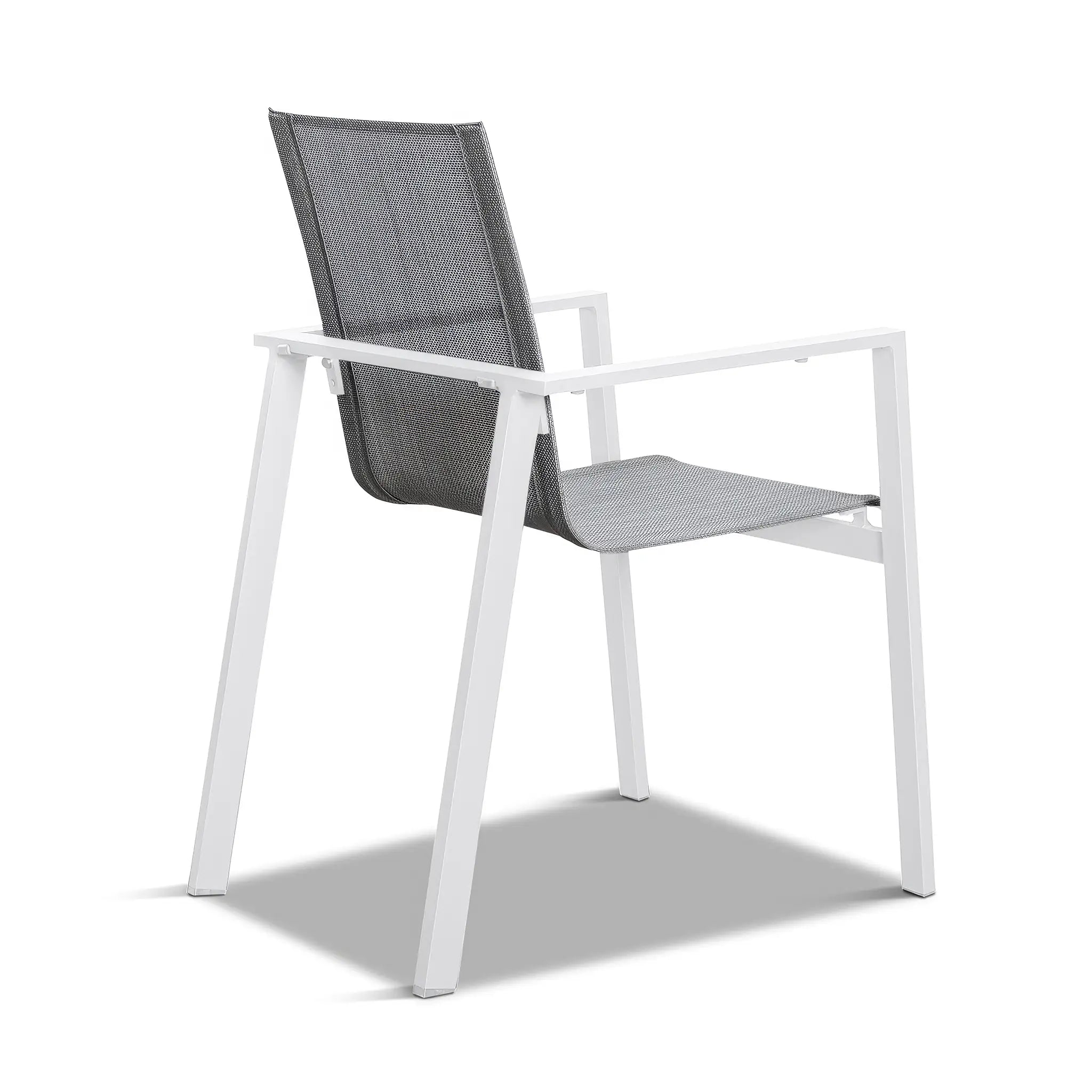 Harmonia Living Lift Aluminum Dining Arm Chair - White 4