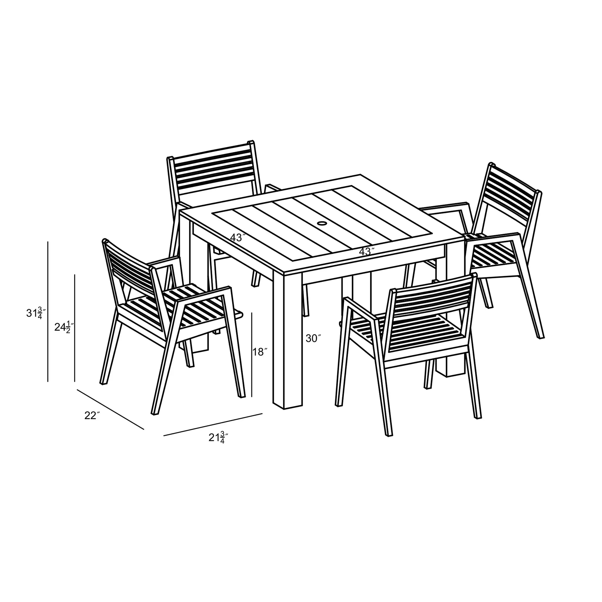 Harmonia Living Link 5 Piece Dining Set 81