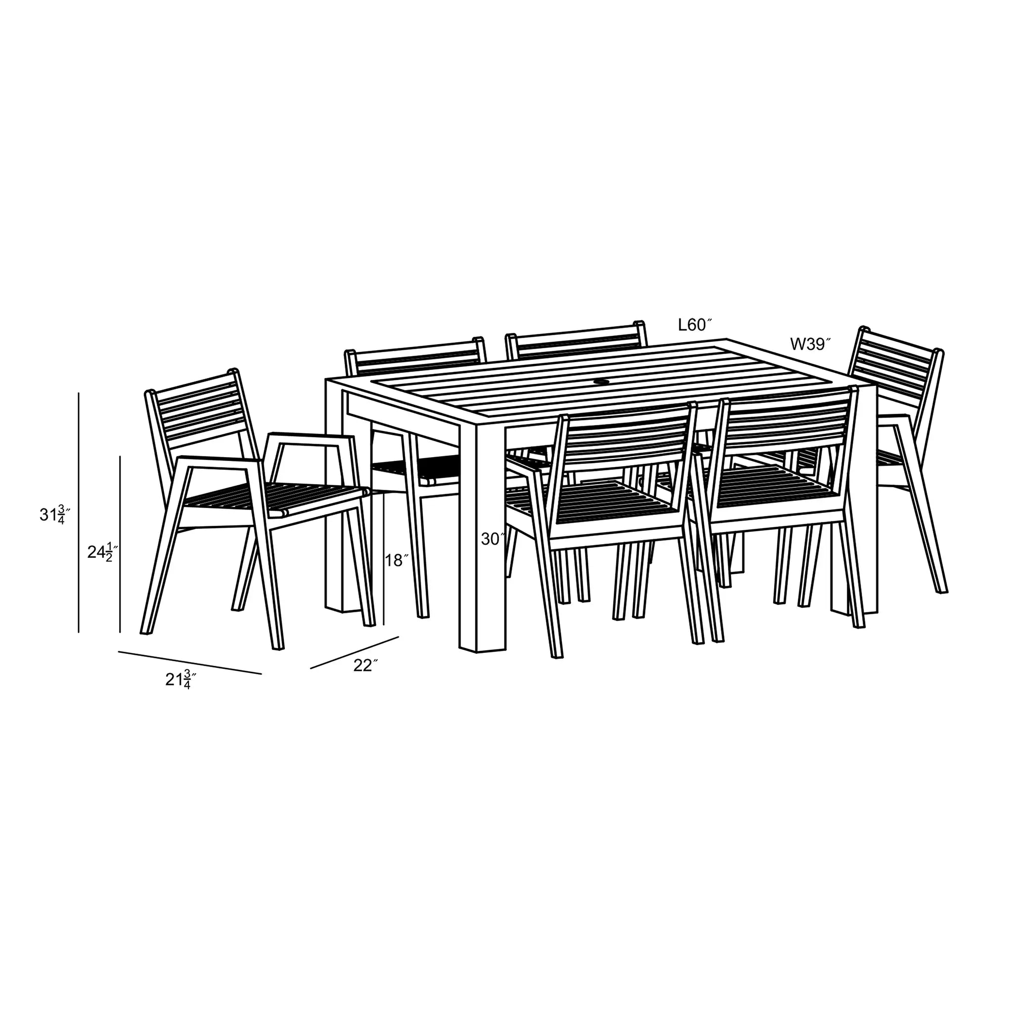 Harmonia Living Link 7 Piece Dining Set 56