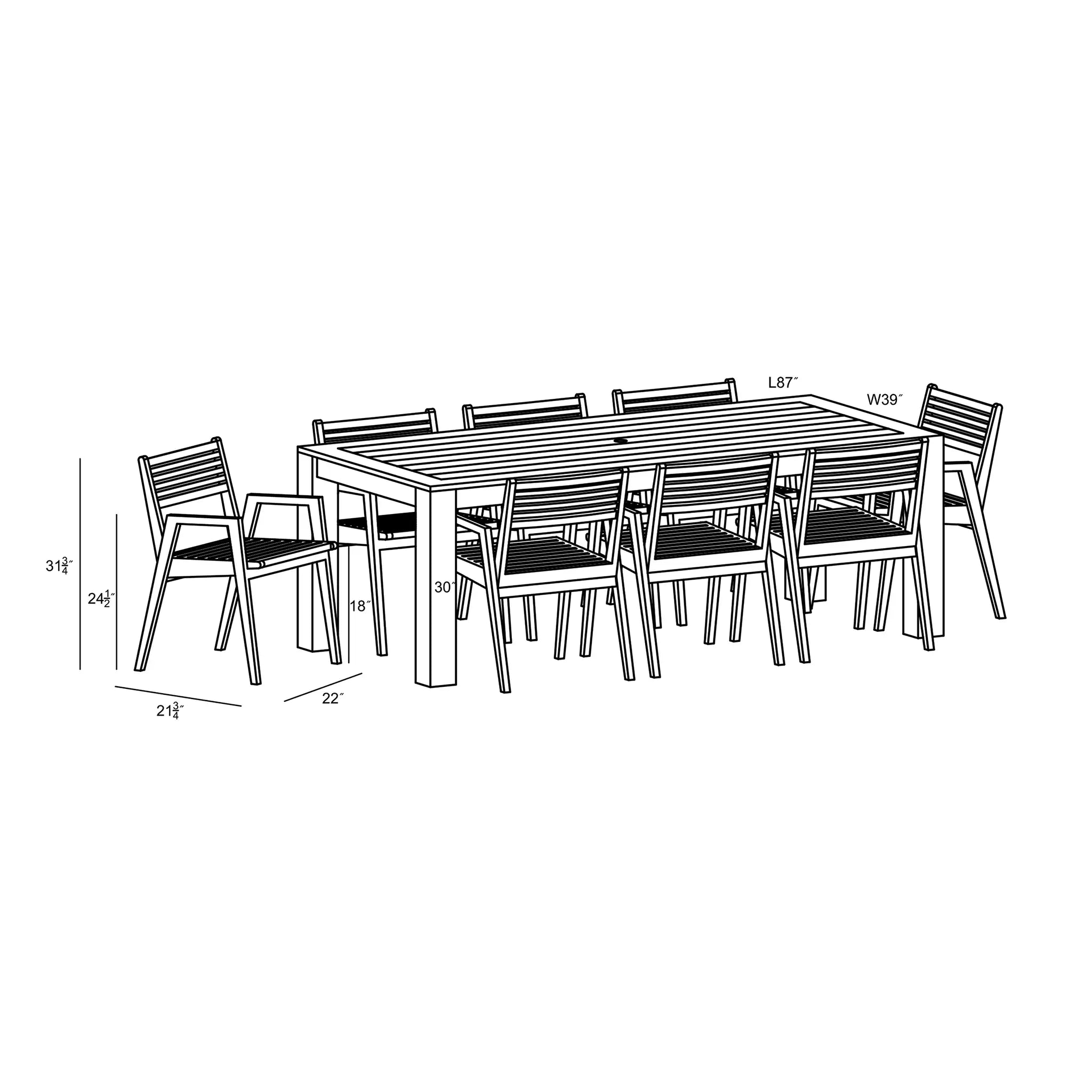 Harmonia Living Link 9 Piece Dining Set 53