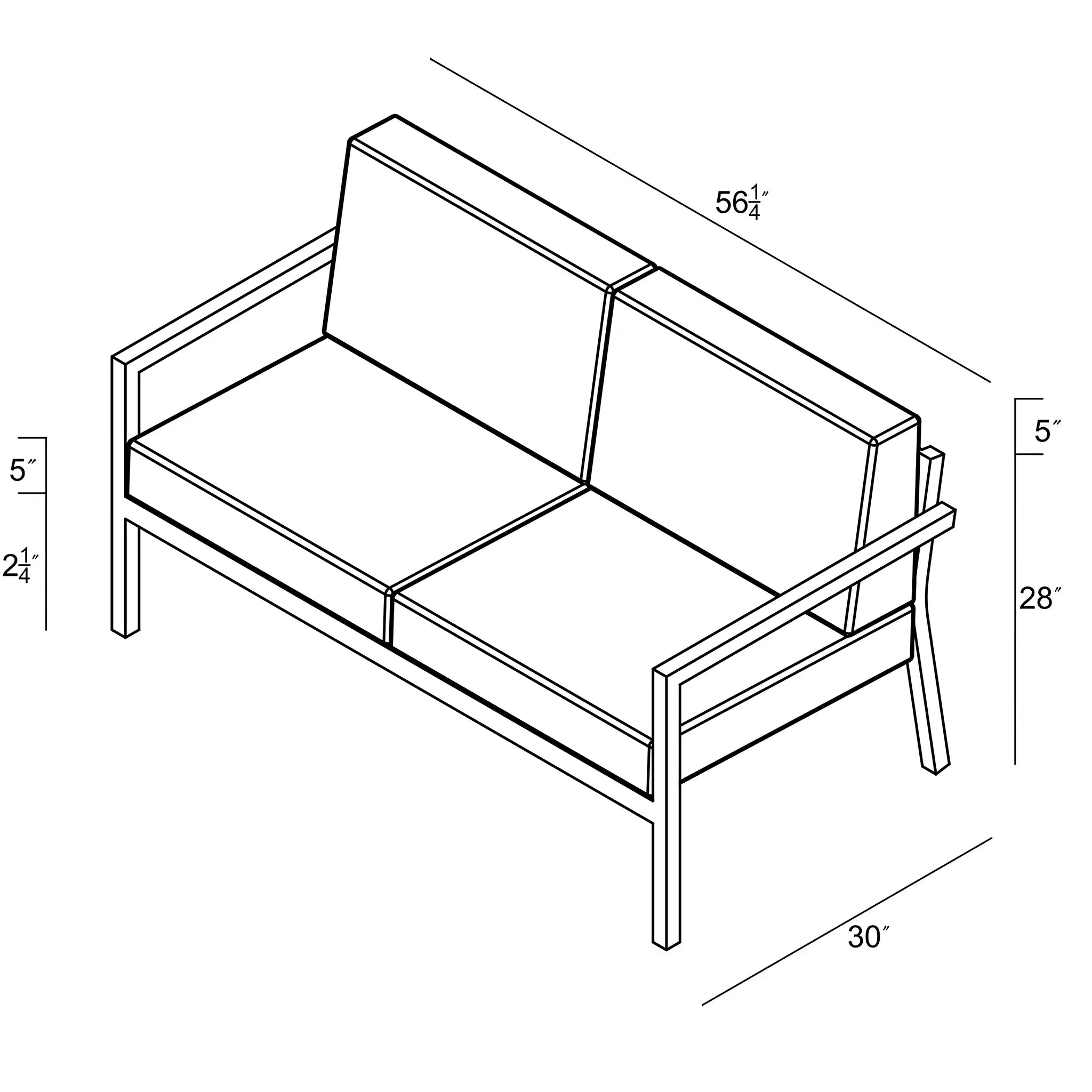 Harmonia Living Pacifica LoveSeat Aluminum - Slate 41