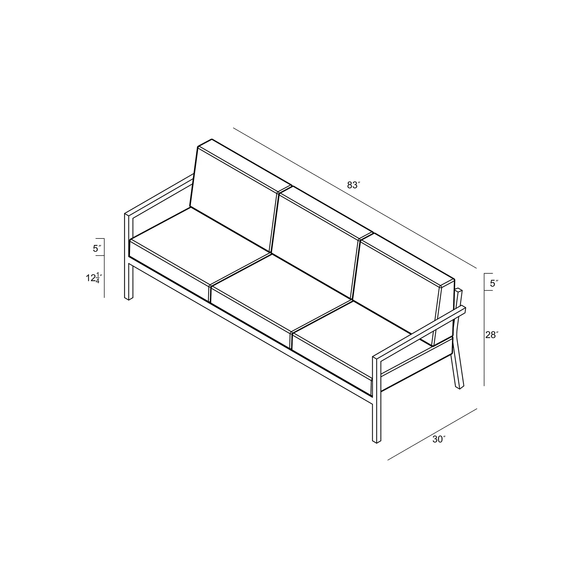 Harmonia Living Pacifica Aluminum Sofa - Slate 41