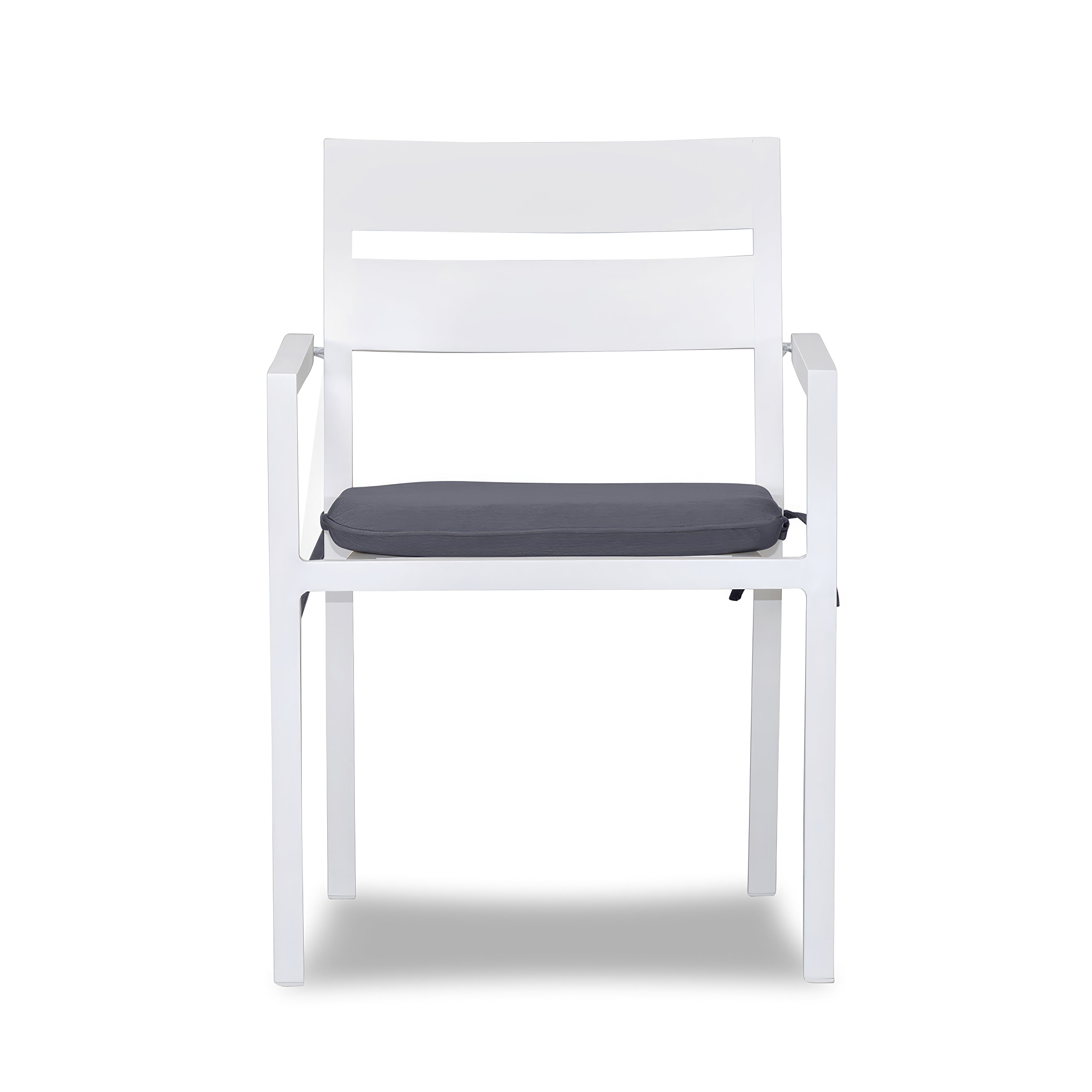 Pacifica 13 Piece Aluminum Extendable Dining Set#Finish_White#Fabric_Canvas Charcoal
