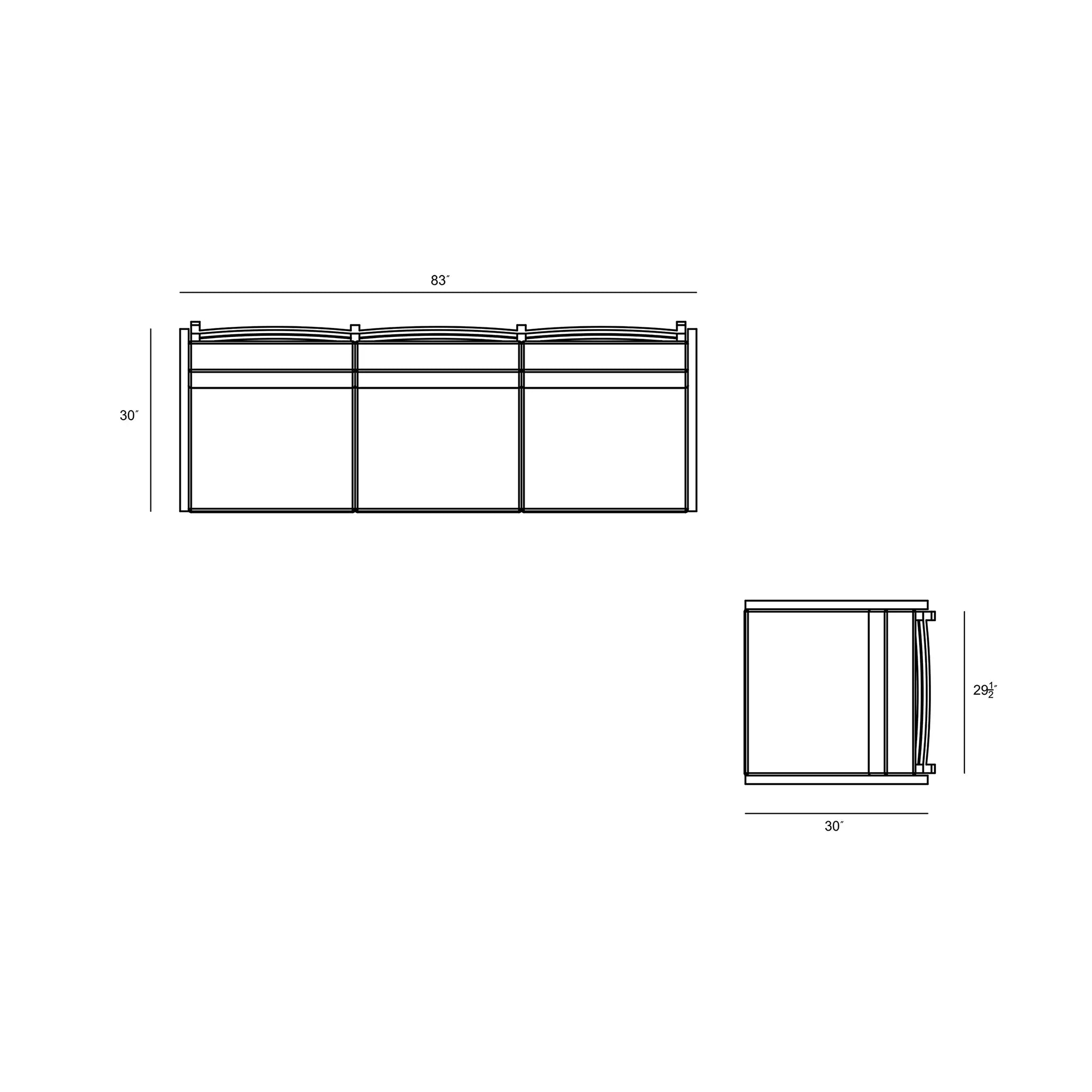 Harmonia Living Pacifica 2 Piece Aluminum Sofa Set - White 49